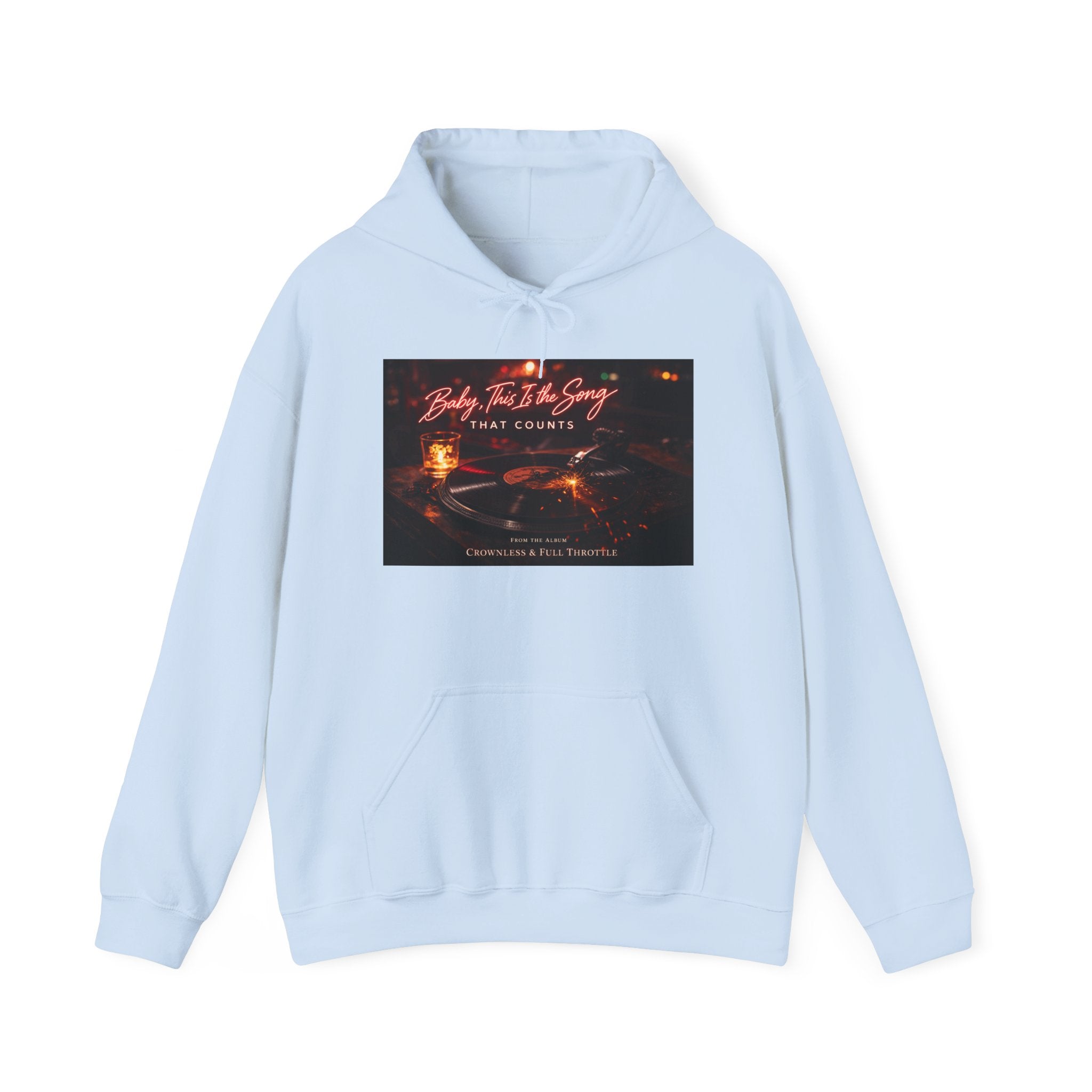 Baby, this is the song that counts  Graphic Sweatshirt Crownless and Full Throttle Album Cover Artwork Cozy Candlelight Hoodie –