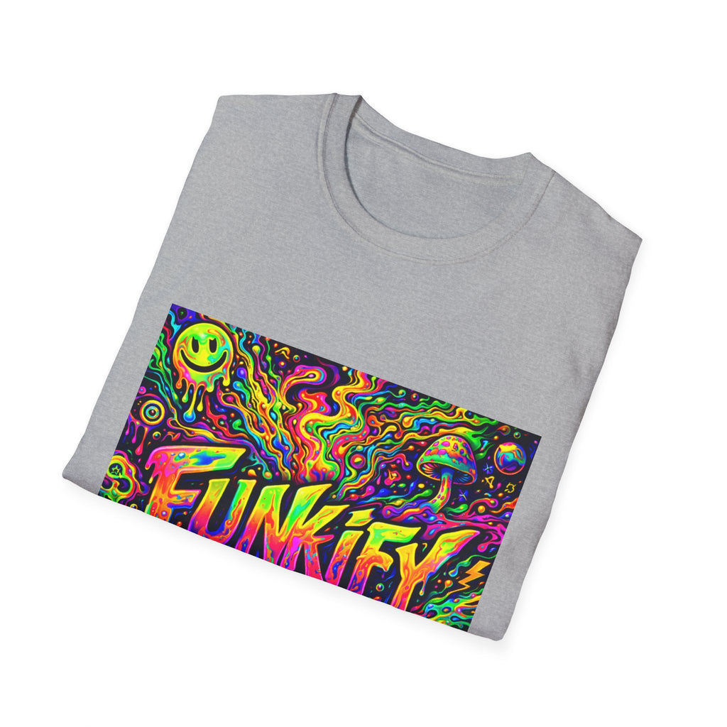 Funkify Graphic T‑Shirt   Song Cover Art From The Caribbean Calavera Album — Psychedelic Neon Music Art Tee
