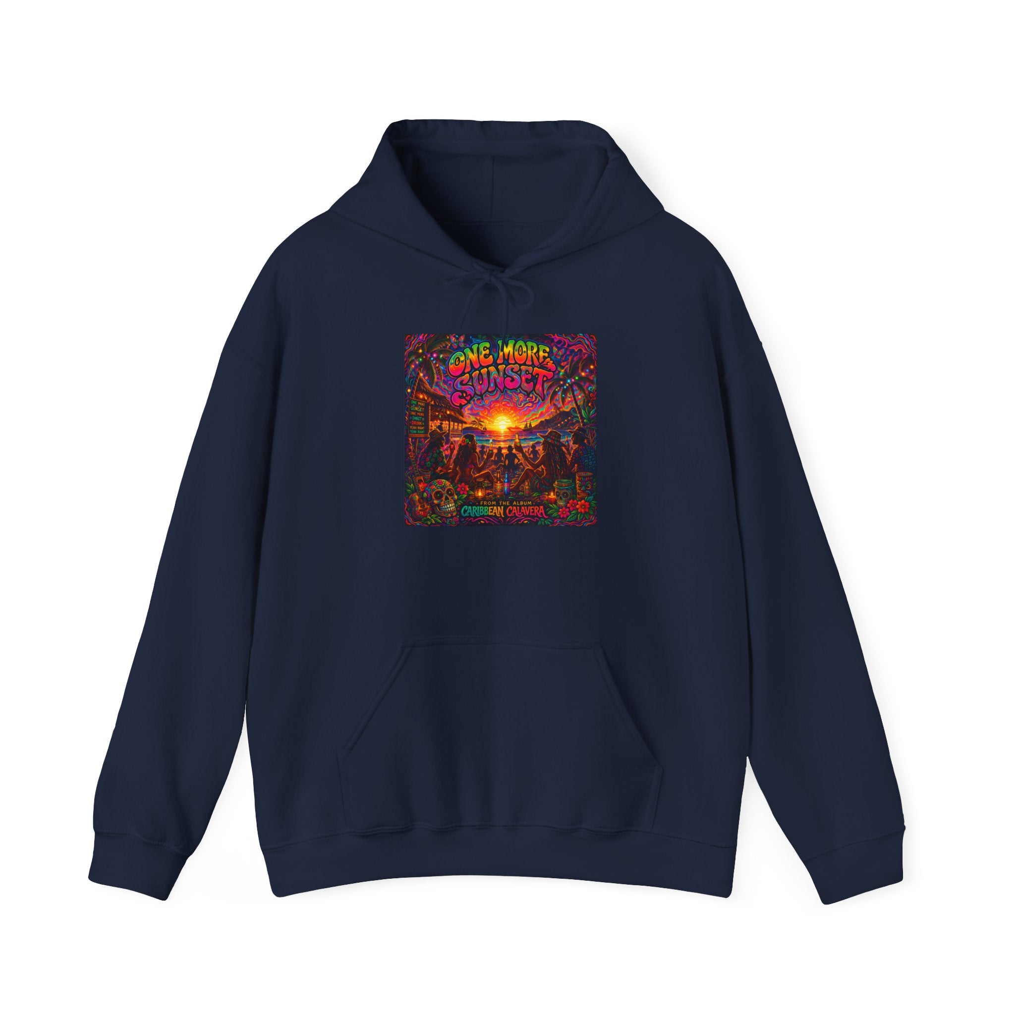 "One More Sunset"  Song Cover Art From The Caribbean Calavera Album  Retro Concert Graphic Sunset Festival Hoodie