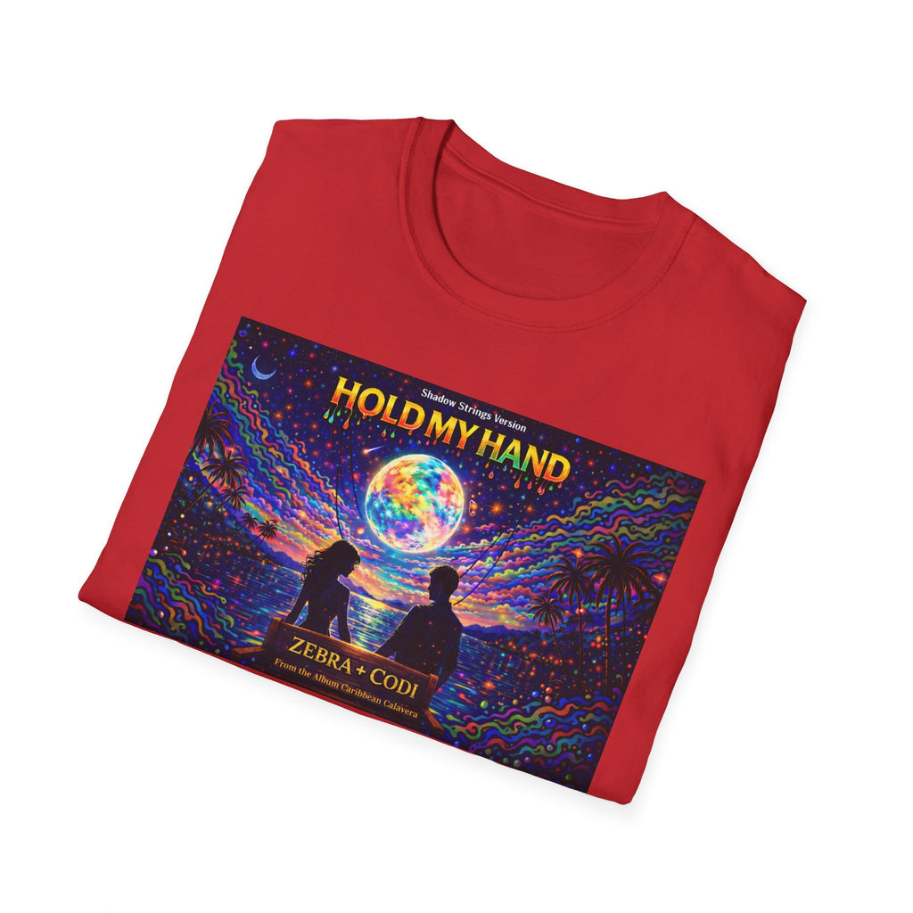 Hold My Hand Graphic T-Shirt  Song Cover Art From The Caribbean Calavera Album — Cosmic Couple Silhouette Tee