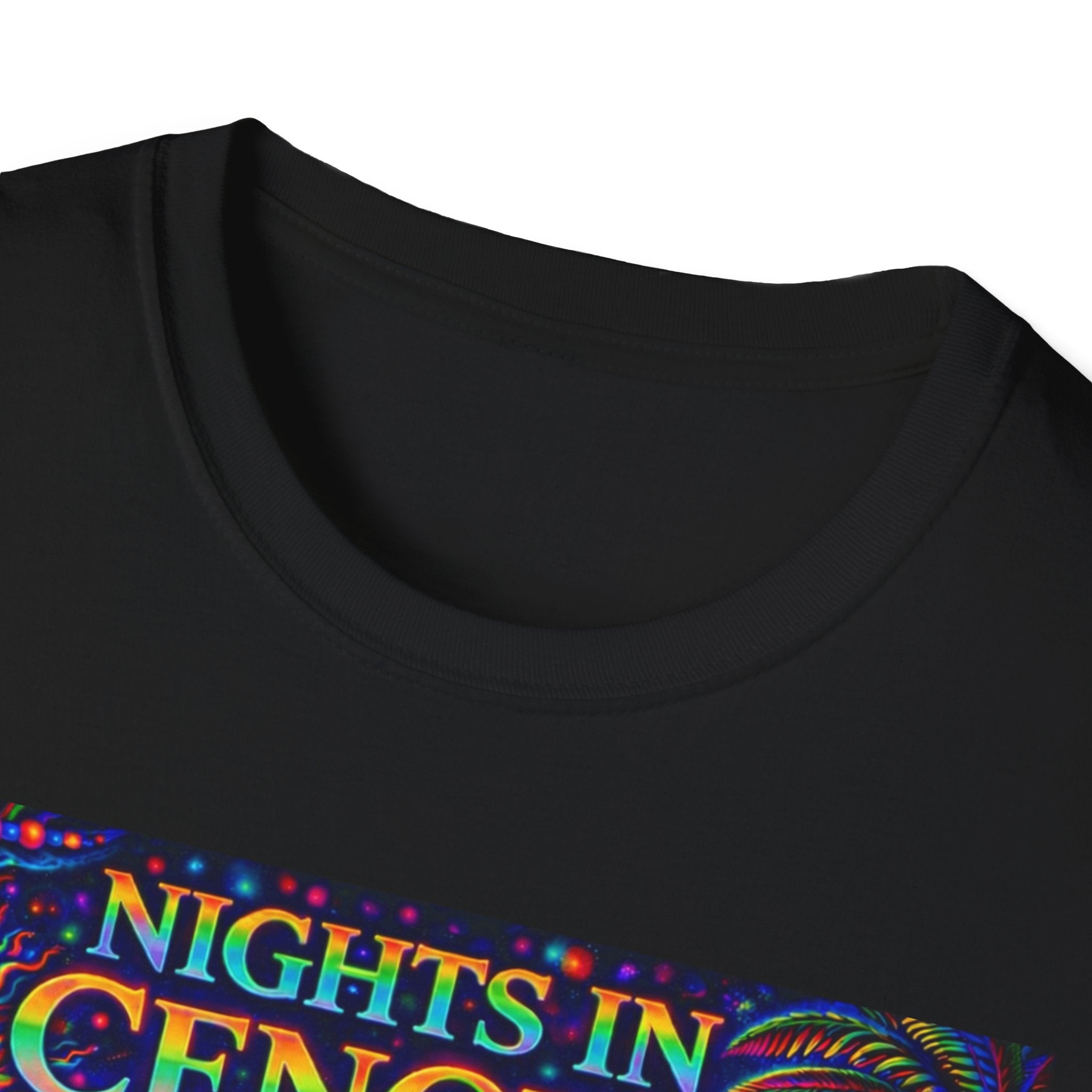 Nights in Cenovia T-Shirt  Song Cover Art From The Caribbean Calavera Album   — Colorful Fireworks Cityscape Tee