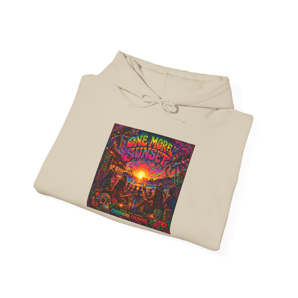 "One More Sunset"  Song Cover Art From The Caribbean Calavera Album  Retro Concert Graphic Sunset Festival Hoodie