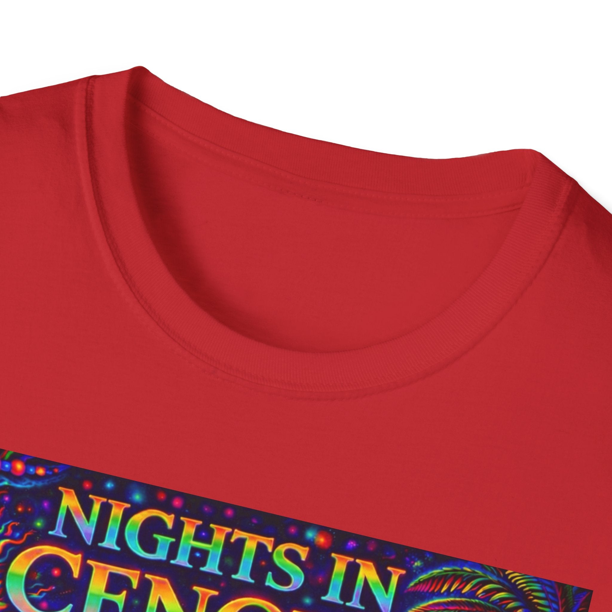 Nights in Cenovia T-Shirt  Song Cover Art From The Caribbean Calavera Album   — Colorful Fireworks Cityscape Tee