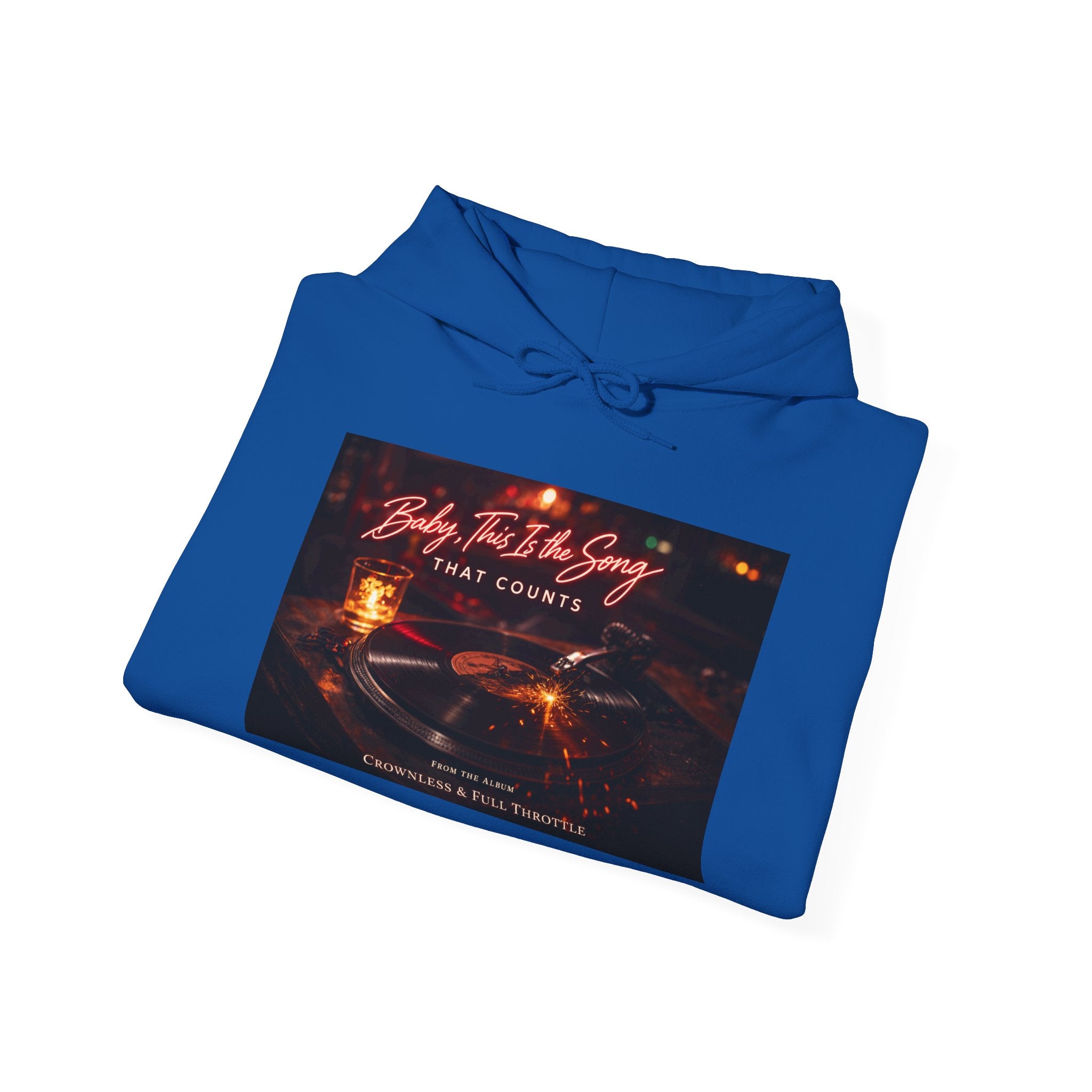 Baby, this is the song that counts  Graphic Sweatshirt Crownless and Full Throttle Album Cover Artwork Cozy Candlelight Hoodie –