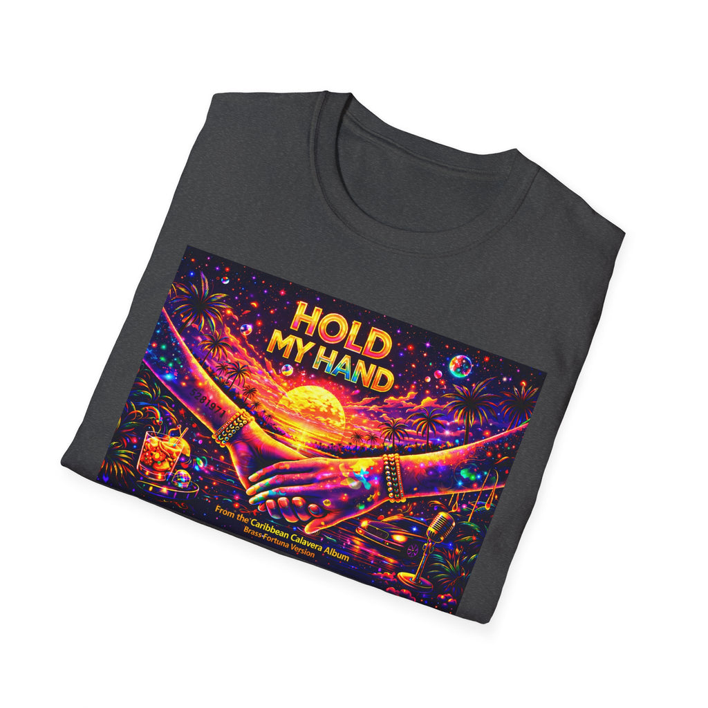 Hold My Hand T-Shirt  Song Cover Art From The Caribbean Calavera Album — Retro Sunset Hands Graphic Tee