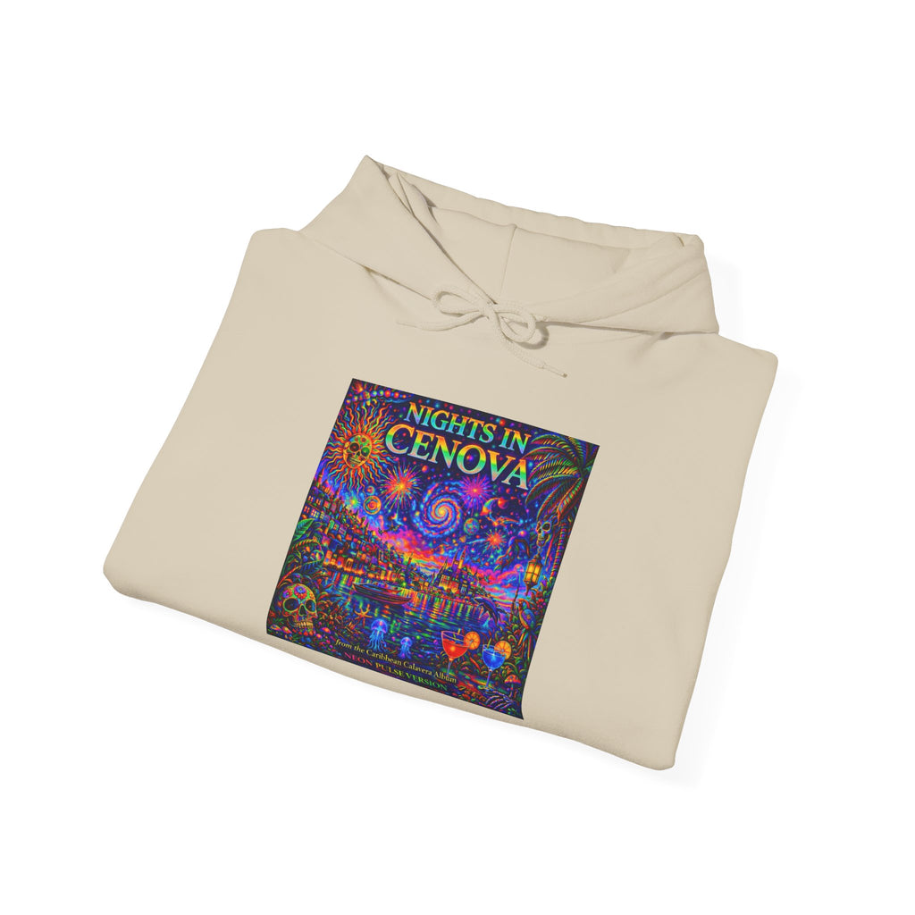 Nights in Cenova Hoodie –  Song Cover Art From The Caribbean Calavera Album   Colorful Venetian Canal Art Pullover
