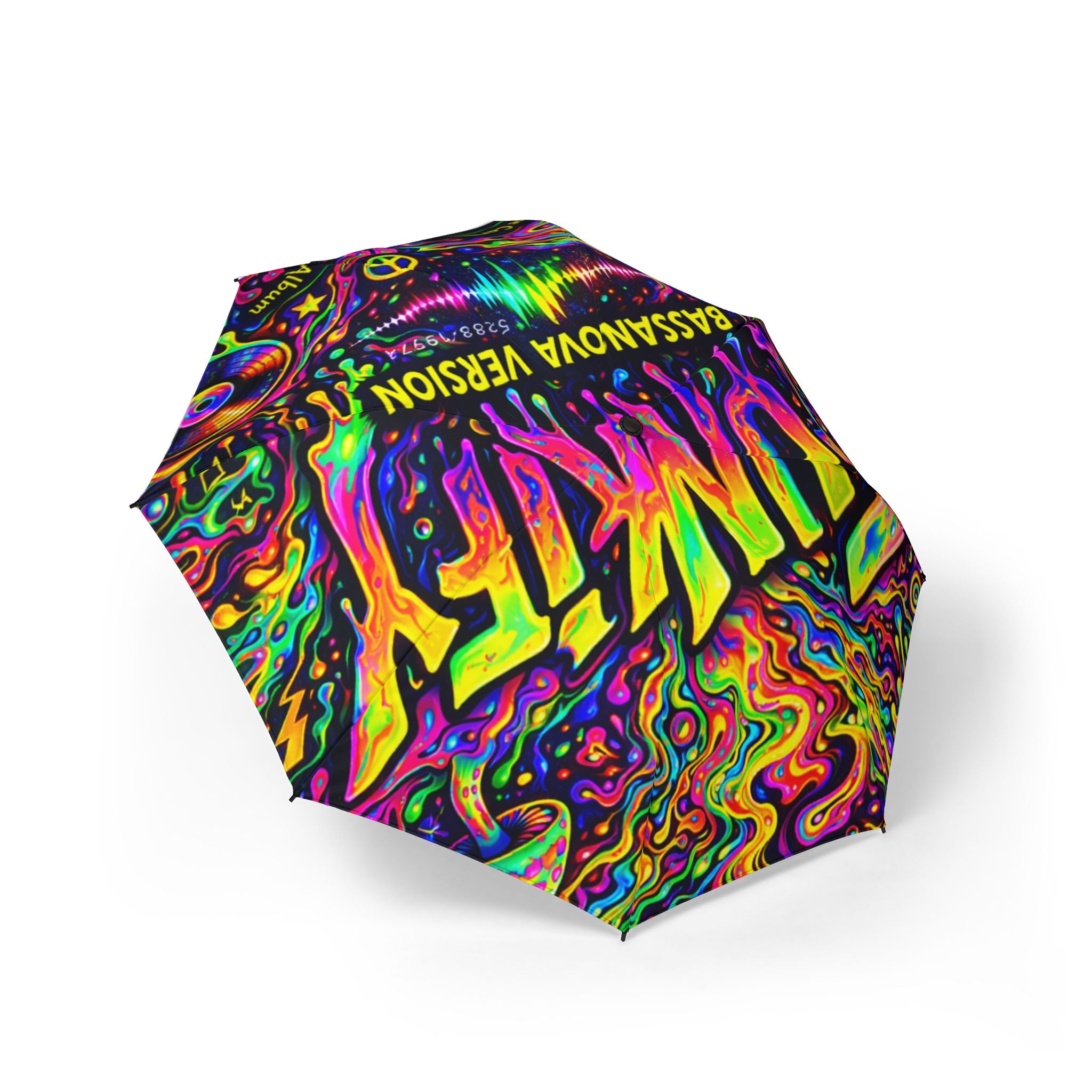Funkify Umbrella — Neon Psychedelic 'Vibes' Foldable Rain Umbrella