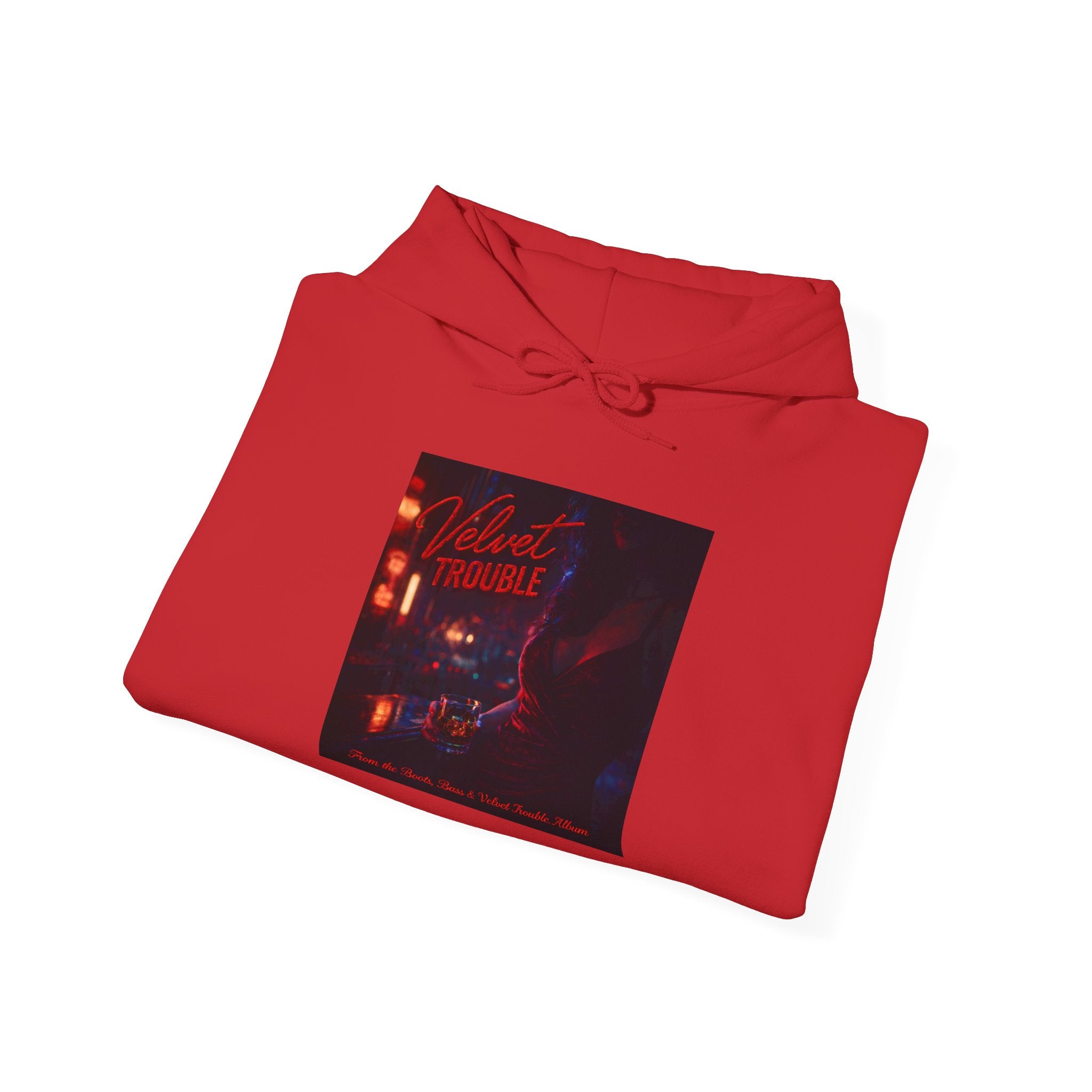 Velvet Trouble Vintage Neon 'Midnight Rambler' Hoodie — Retro Nightlife Graphic Sweatshirt