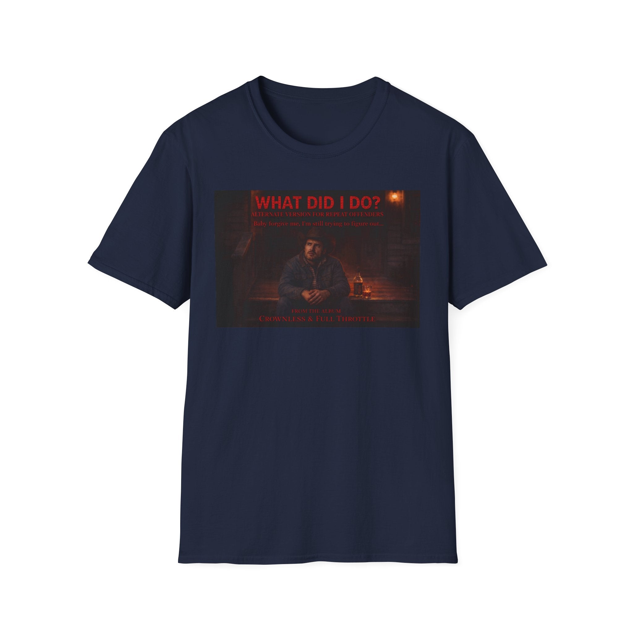 T-Shirt — "What Did I Do?" Dark Vintage Portrait Graphic Tee
