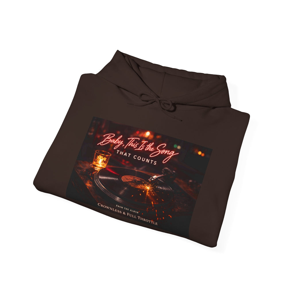 Baby, this is the song that counts  Graphic Sweatshirt Crownless and Full Throttle Album Cover Artwork Cozy Candlelight Hoodie –