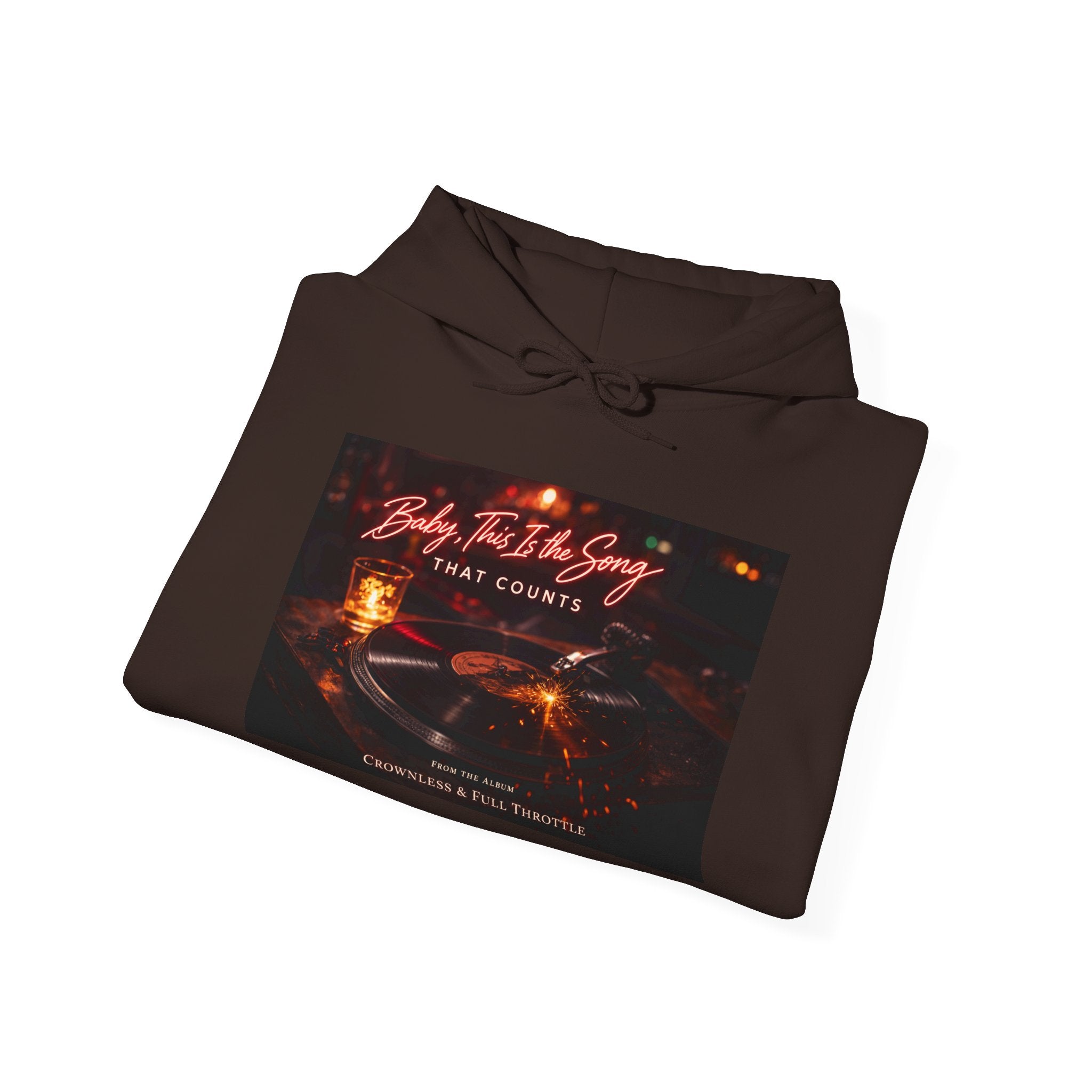 Baby, this is the song that counts  Graphic Sweatshirt Crownless and Full Throttle Album Cover Artwork Cozy Candlelight Hoodie –