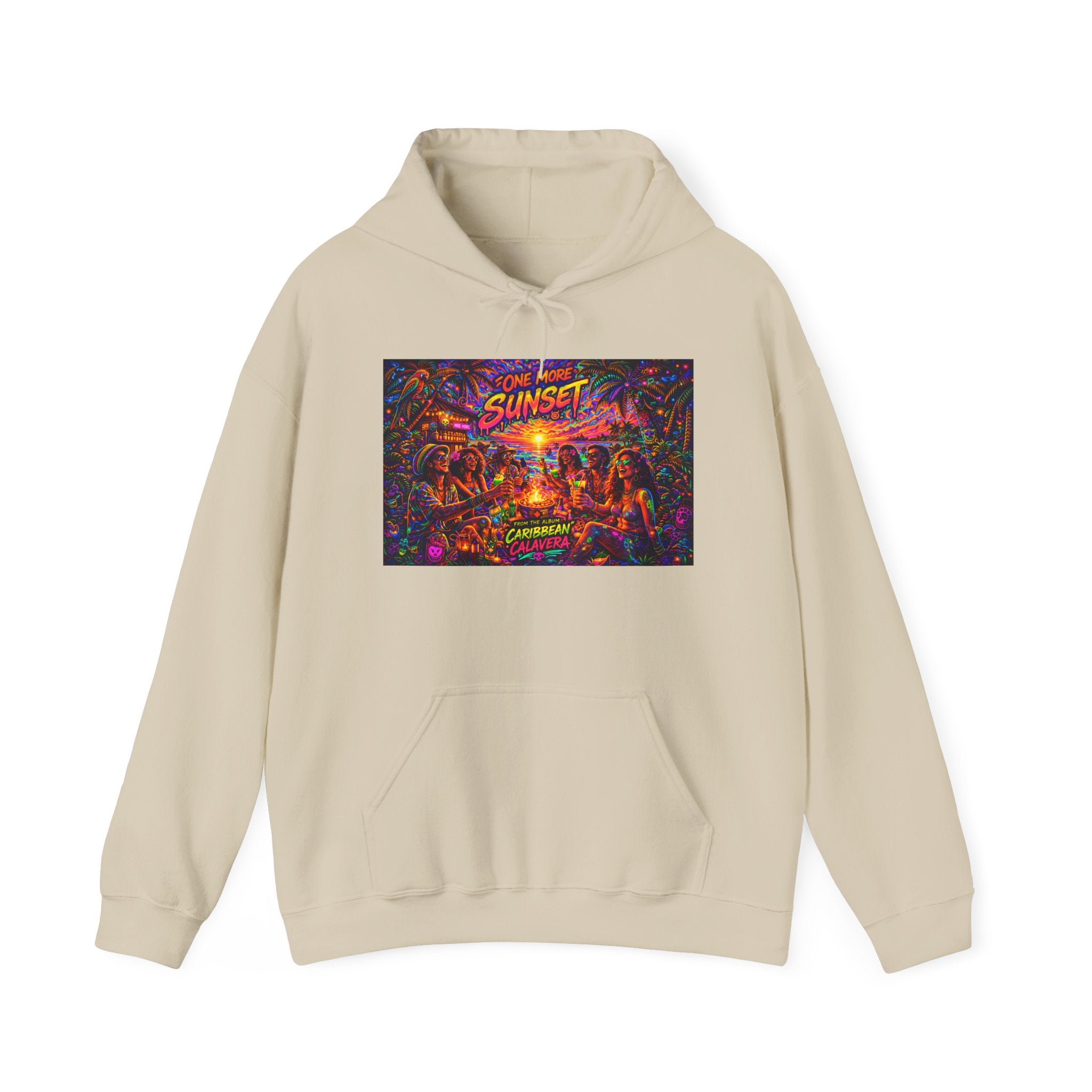 One More Sunset Carnival Hoodie Song Cover Art From The Caribbean Calavera Album — Tropical Festival Graphic Pullover