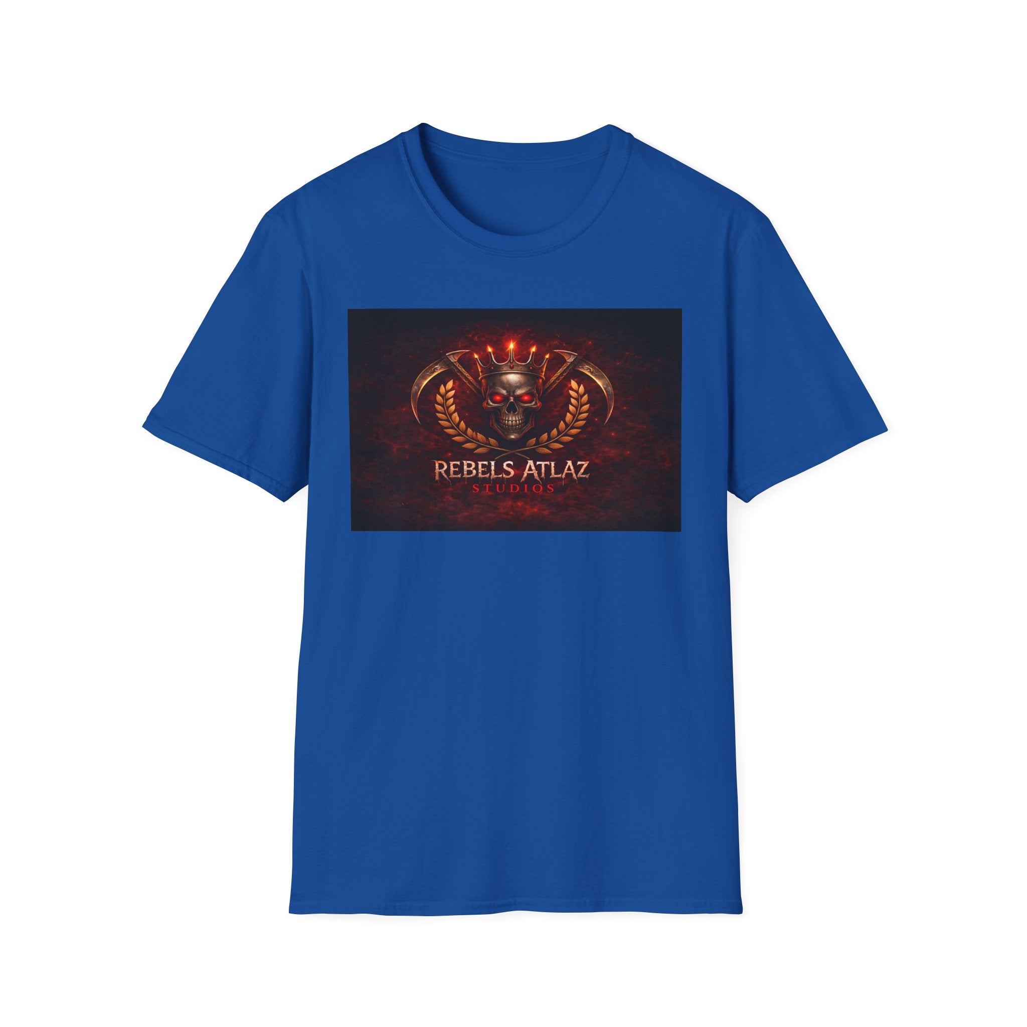 Rebelz Atlaz Film Studios Logo  Emblem T-Shirt — Vintage Military Crest Graphic Tee