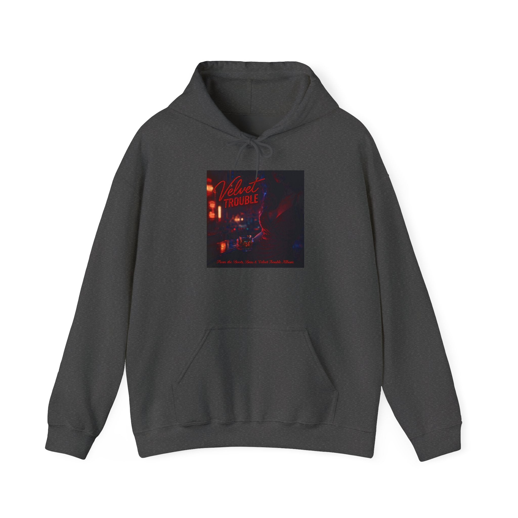 Velvet Trouble Vintage Neon 'Midnight Rambler' Hoodie — Retro Nightlife Graphic Sweatshirt