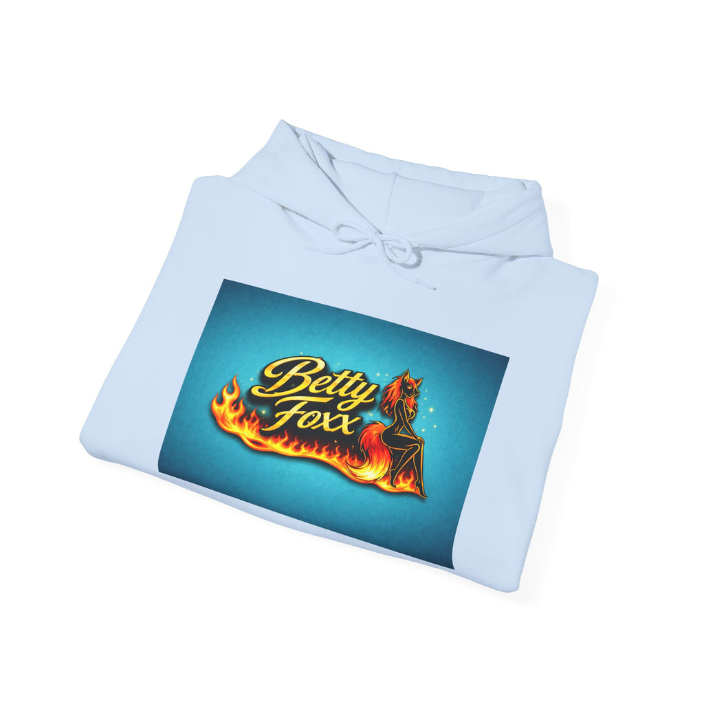 Betty Foxx Flame Logo Hoodie – Retro Neon Graphic Sweatshirt