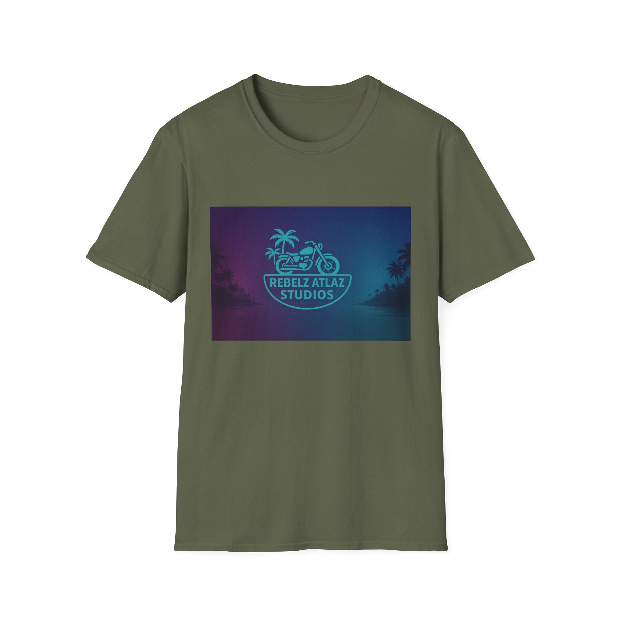 Rebel Ataz Studios Logo T-Shirt — Tropical Palm Graphic Tee