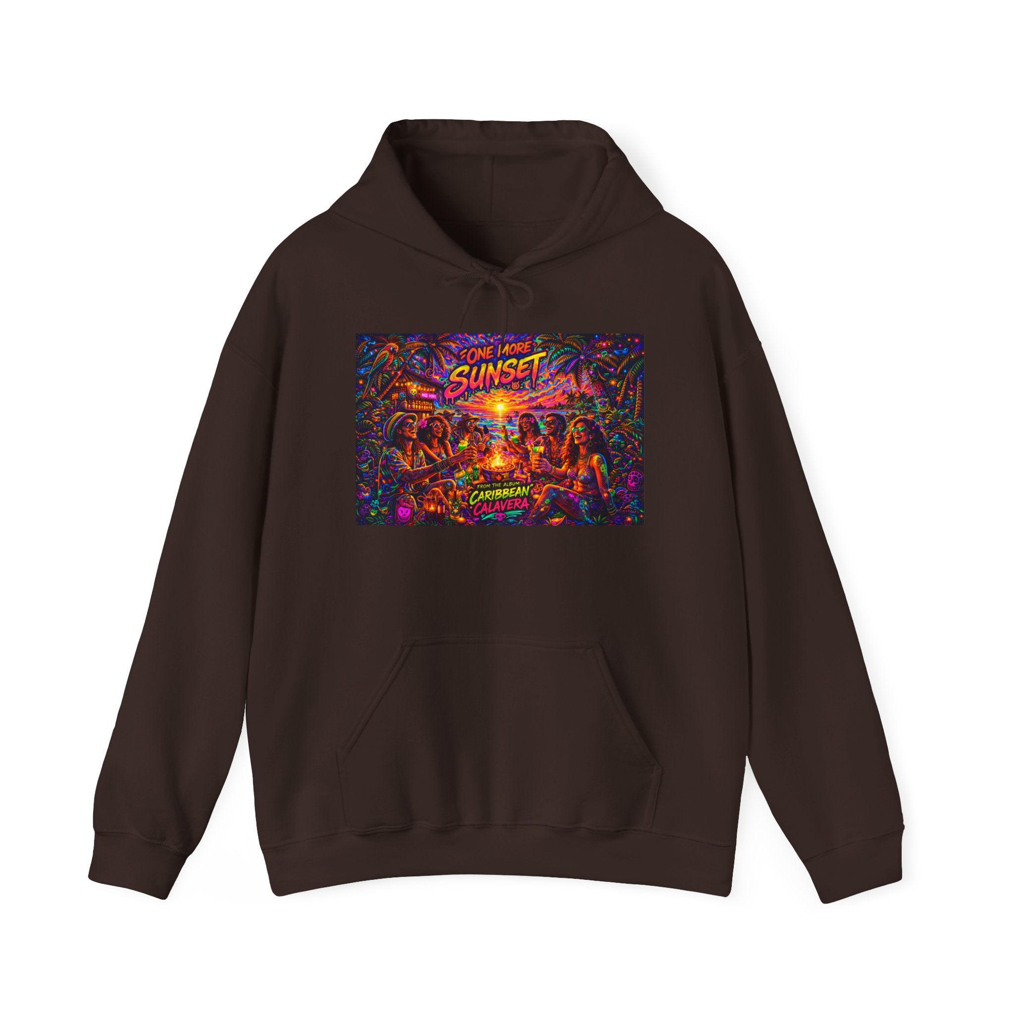 One More Sunset Carnival Hoodie Song Cover Art From The Caribbean Calavera Album — Tropical Festival Graphic Pullover