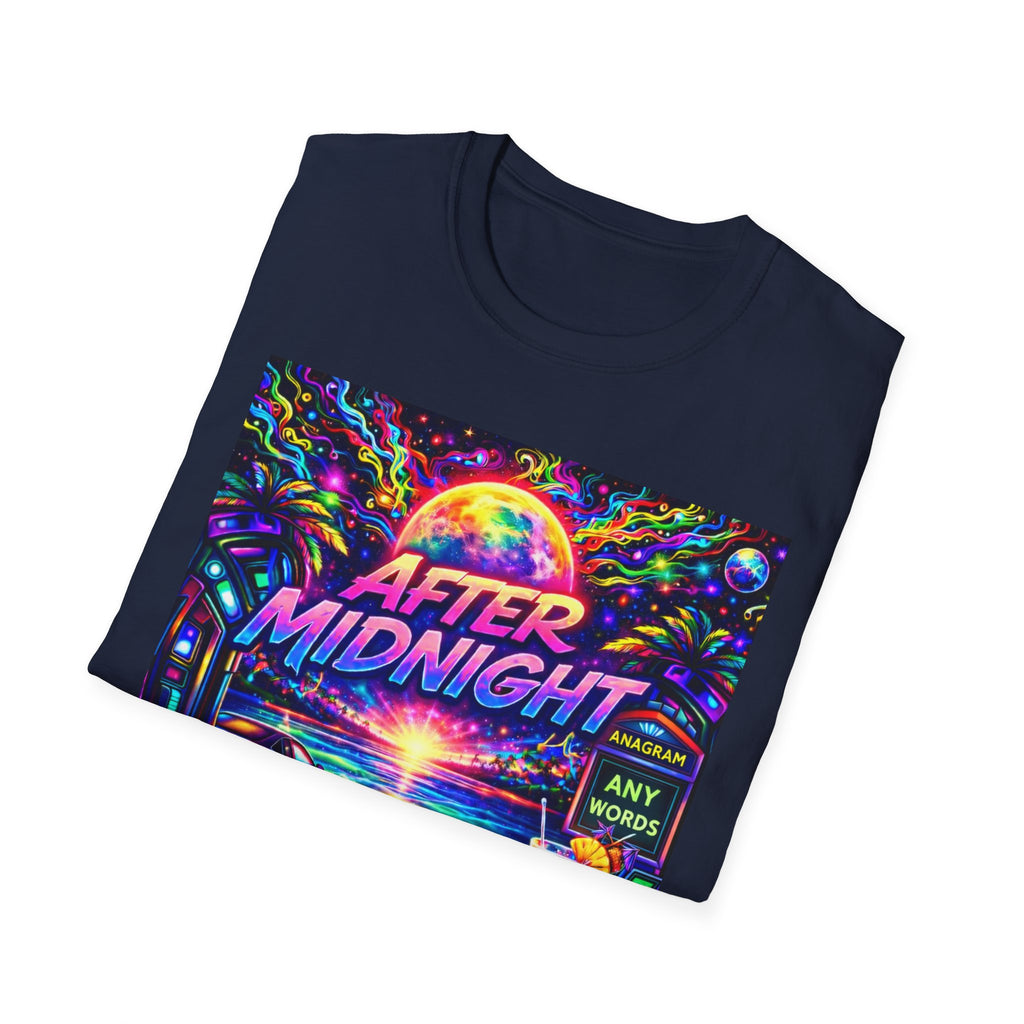 After Midnight T-Shirt Song Cover Art From The Caribbean Calavera Album  — Neon Retro Sunset Vaporwave Tee