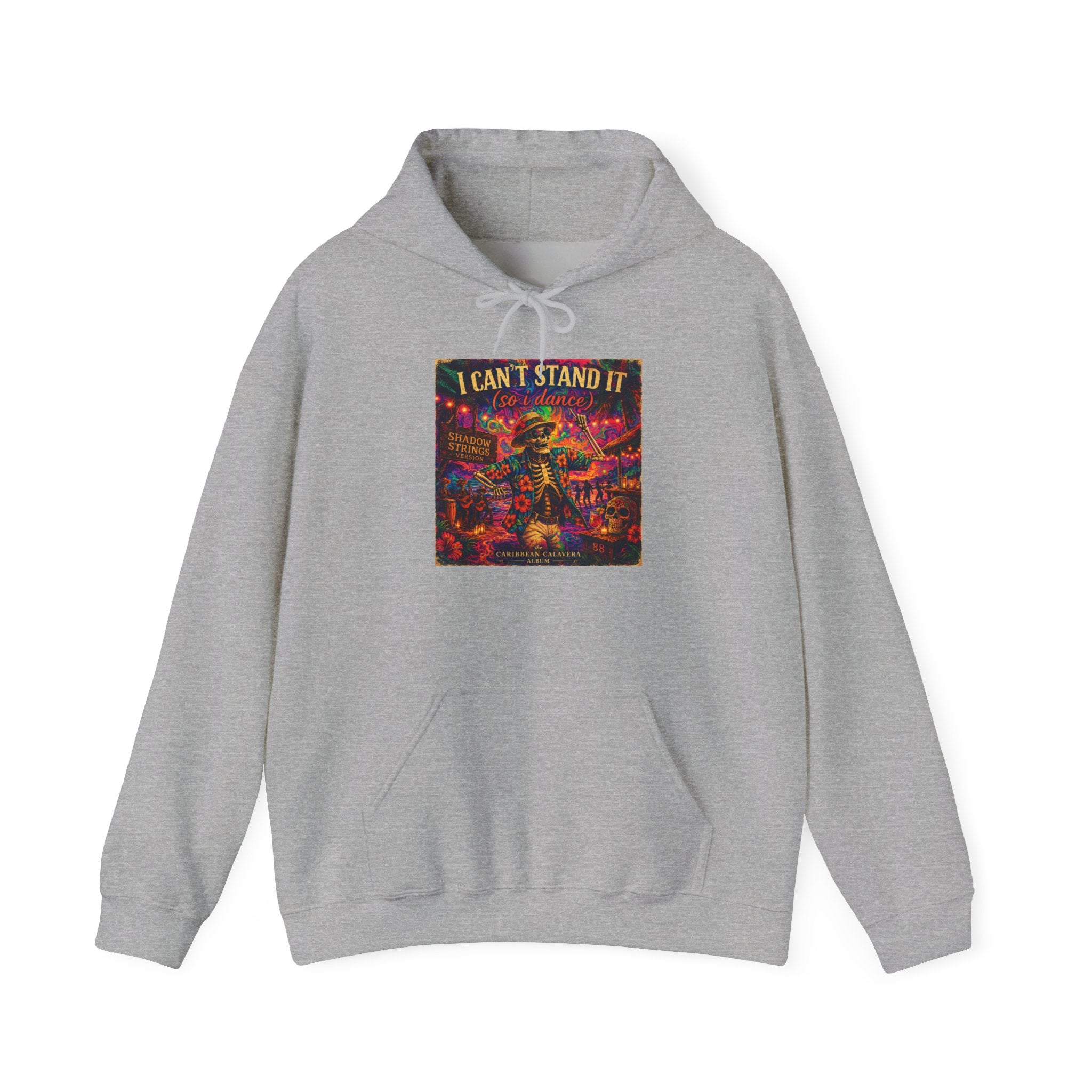 I Can't Stand It Hoodie -  Song Cover Art From The Caribbean Calavera Album  Retro Neon Skatepunk Graphic Pullover