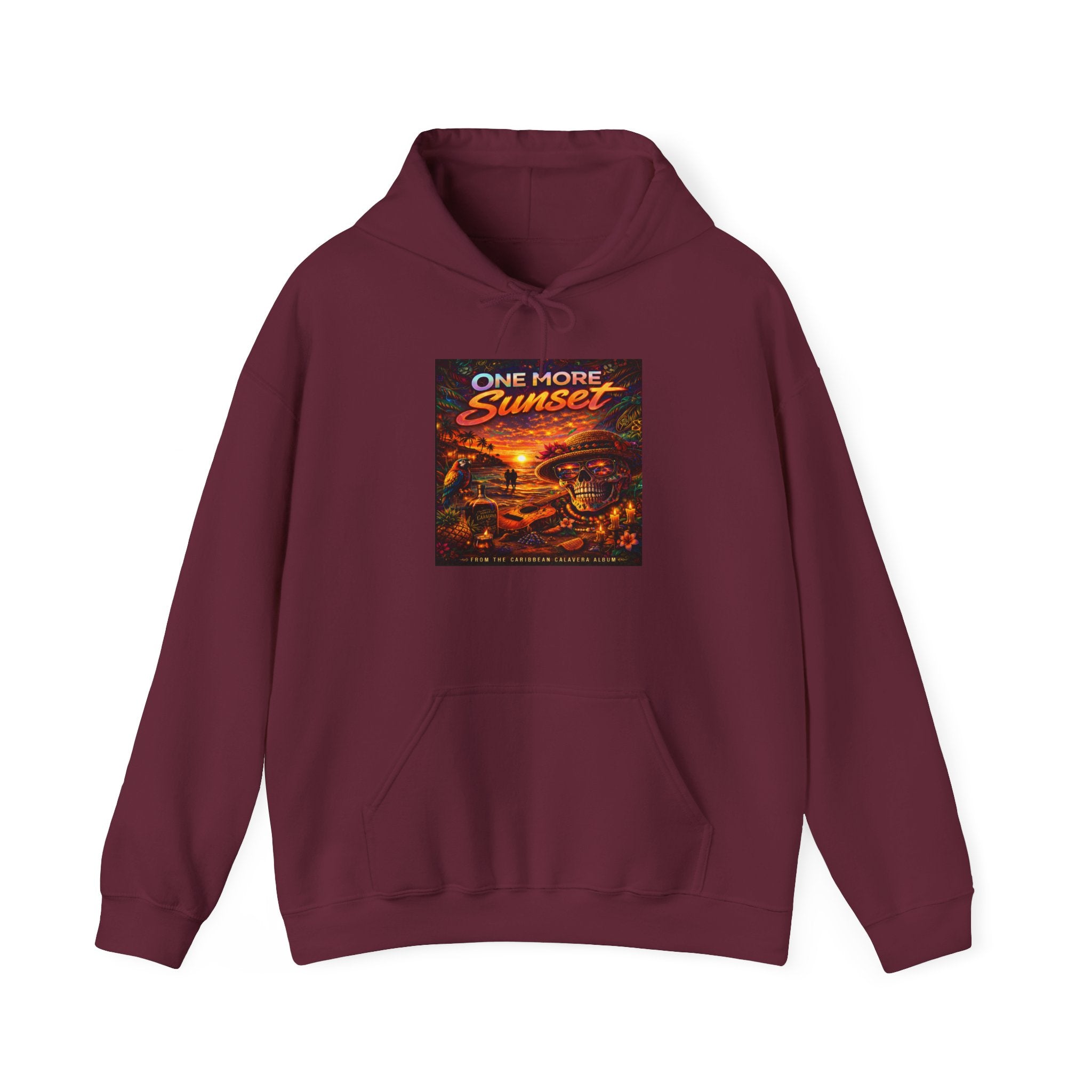 "One More Sunset"  Song Cover Art From The Caribbean Calavera Album Skateboard Vintage Graphic Pullover Sunset Skate Hoodie —