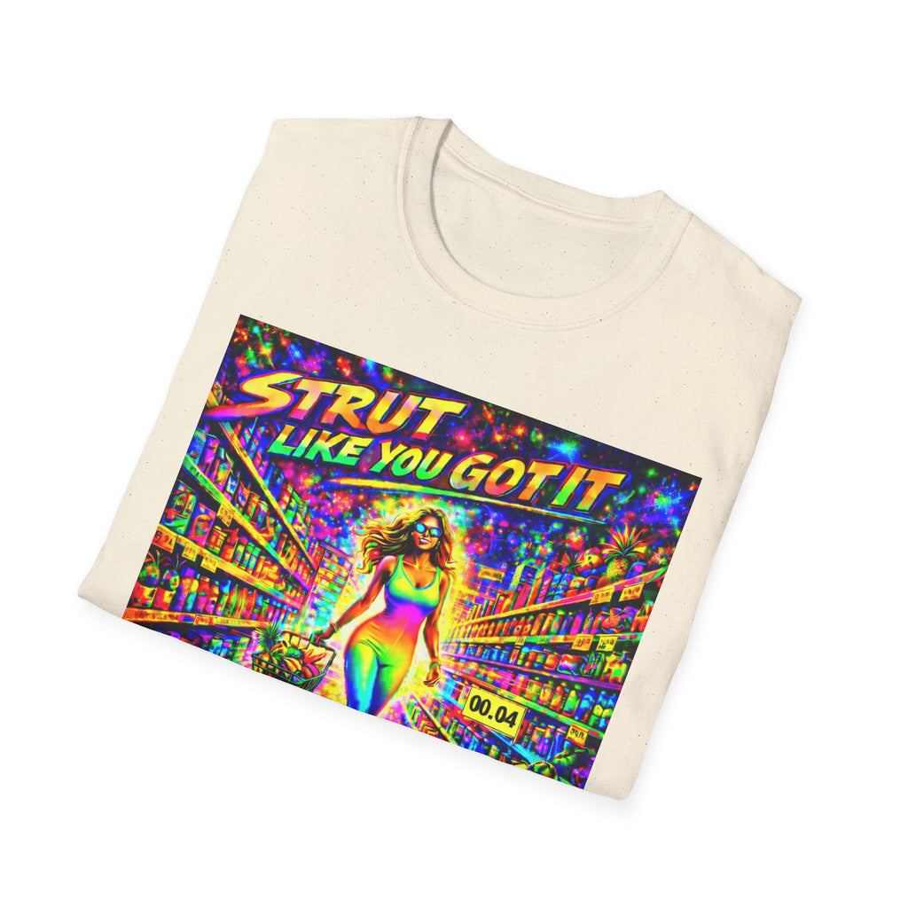 Strut Like You Got It   Song Cover Art From The Caribbean Calavera Album   Neon Retro Graphic Tee T-SHIRT
