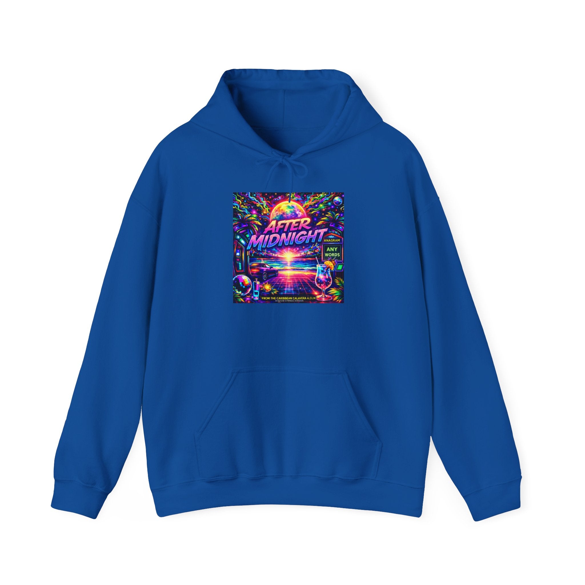 After Midnight Hoodie Song Cover Art From The Caribbean Calavera Album — Retro Neon Vaporwave Graphic Pullover