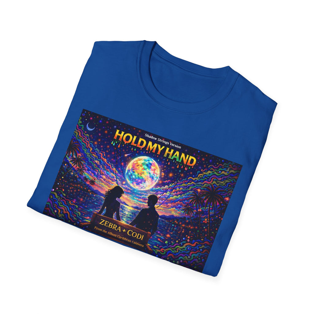 Hold My Hand Graphic T-Shirt  Song Cover Art From The Caribbean Calavera Album — Cosmic Couple Silhouette Tee