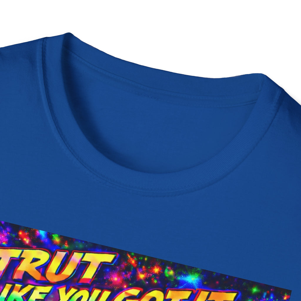 Strut Like You Got It   Song Cover Art From The Caribbean Calavera Album   Neon Retro Graphic Tee T-SHIRT