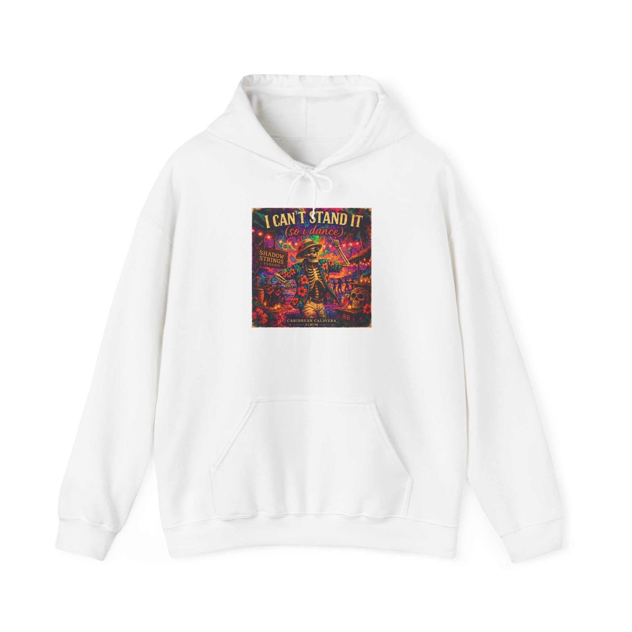 I Can't Stand It Hoodie -  Song Cover Art From The Caribbean Calavera Album  Retro Neon Skatepunk Graphic Pullover