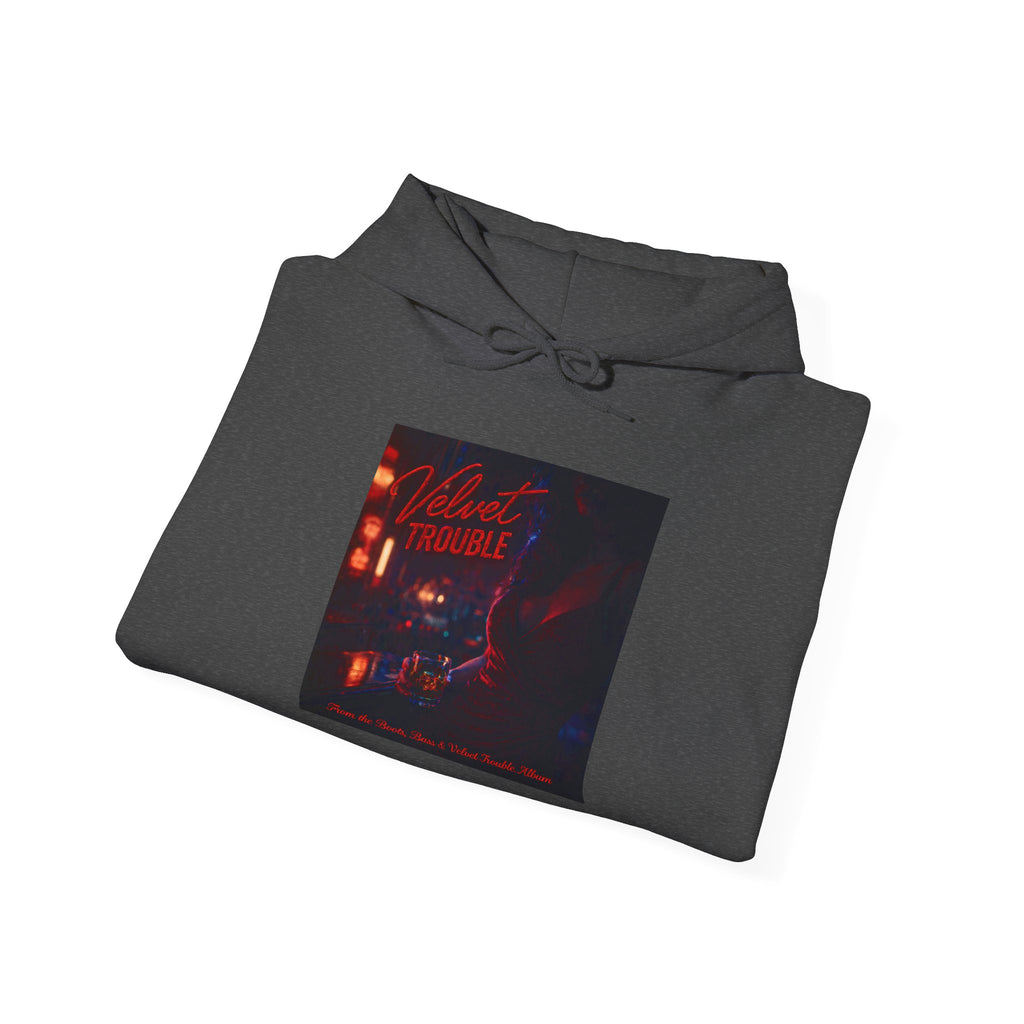 Velvet Trouble Vintage Neon 'Midnight Rambler' Hoodie — Retro Nightlife Graphic Sweatshirt