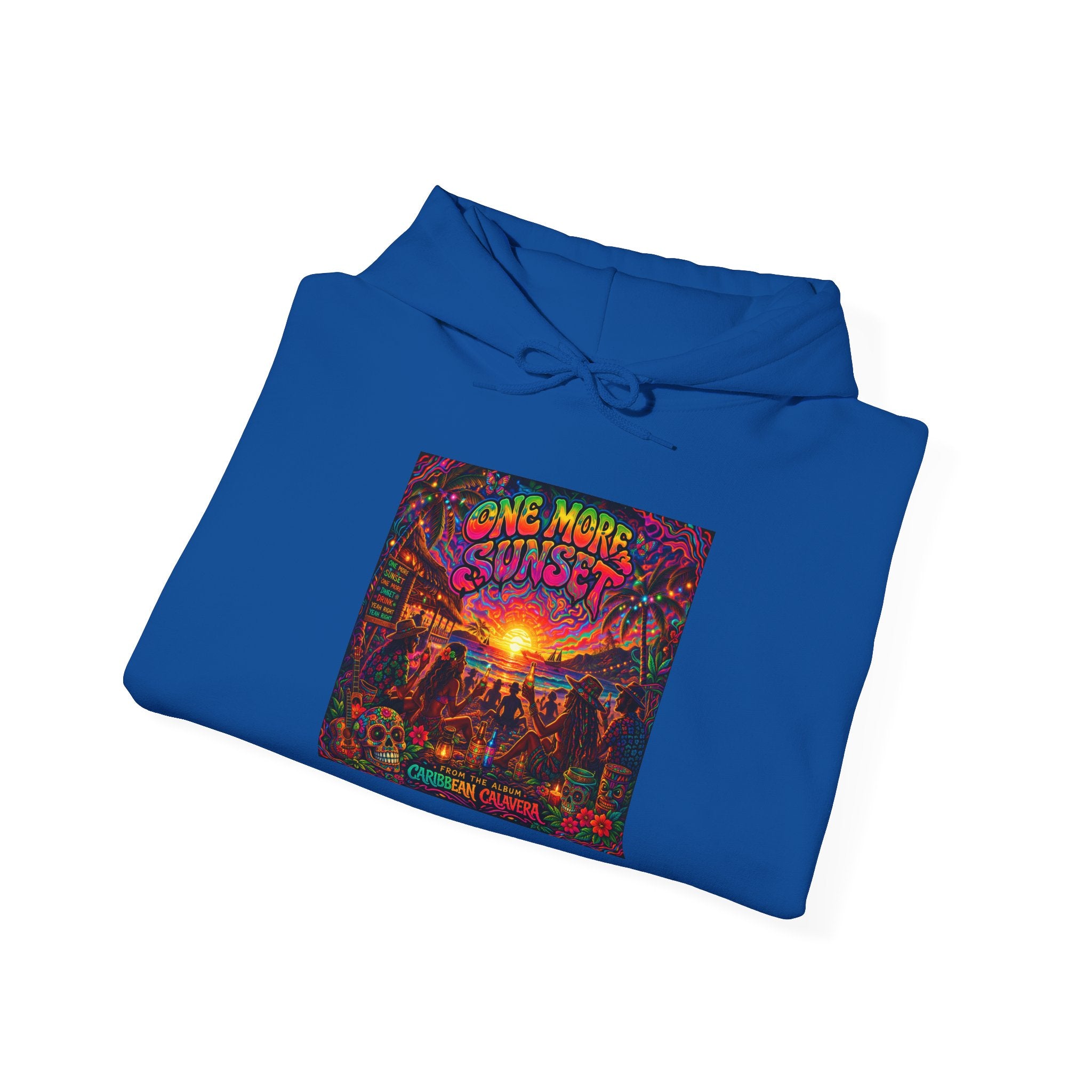"One More Sunset"  Song Cover Art From The Caribbean Calavera Album  Retro Concert Graphic Sunset Festival Hoodie