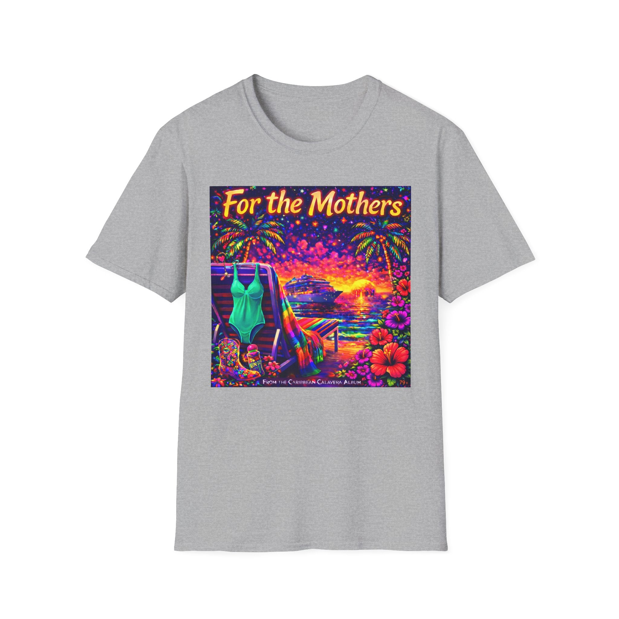 For the Mothers Tropical Sunset T‑Shirt   Song Cover Art From The Caribbean Calavera Album  — Beach Vacation Mother's Day Gift
