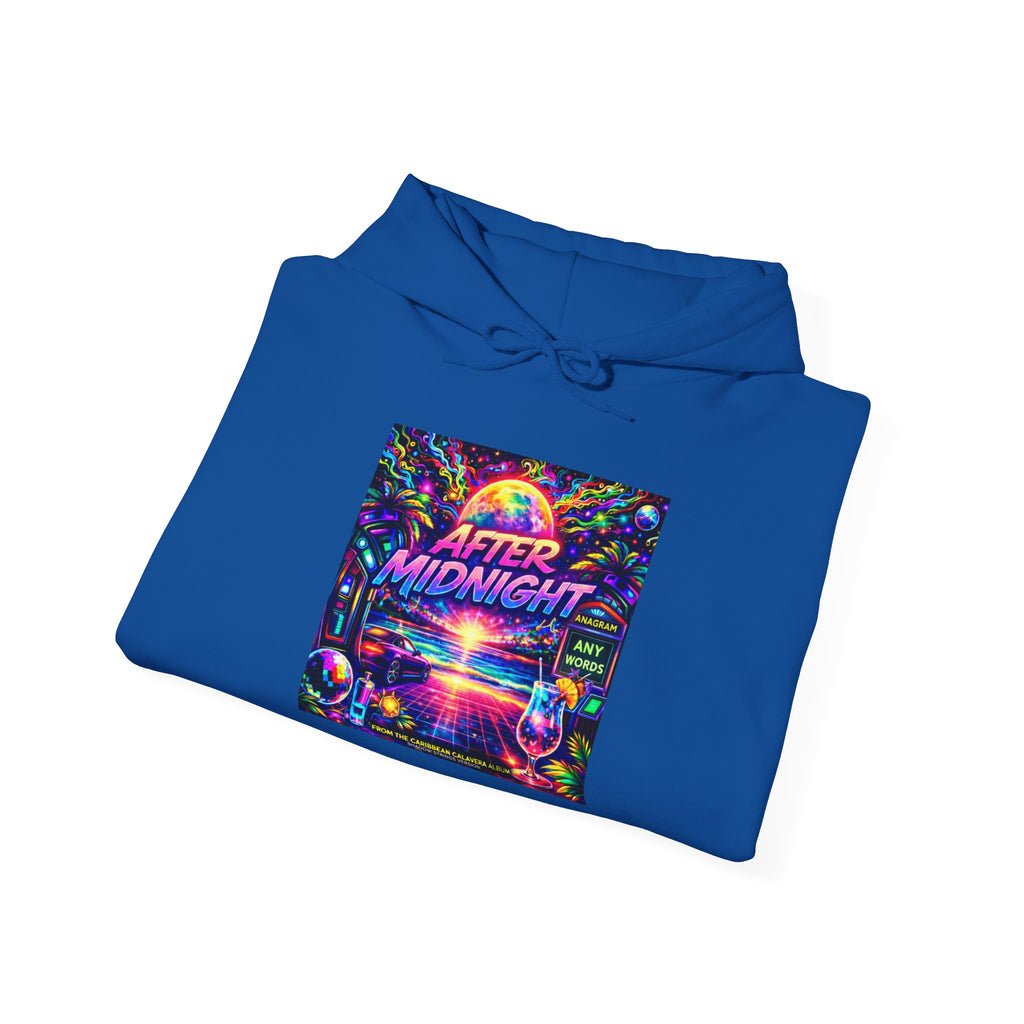 After Midnight Hoodie Song Cover Art From The Caribbean Calavera Album — Retro Neon Vaporwave Graphic Pullover