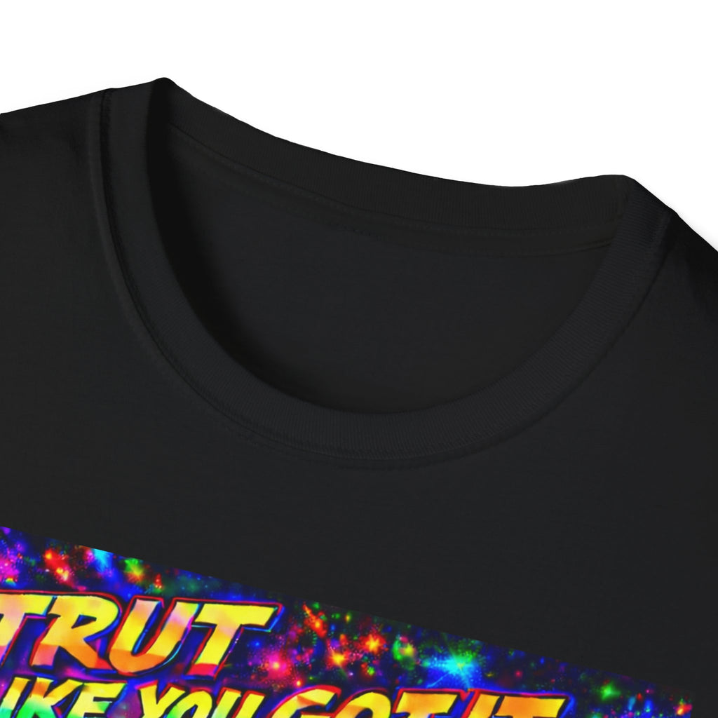 Strut Like You Got It   Song Cover Art From The Caribbean Calavera Album   Neon Retro Graphic Tee T-SHIRT
