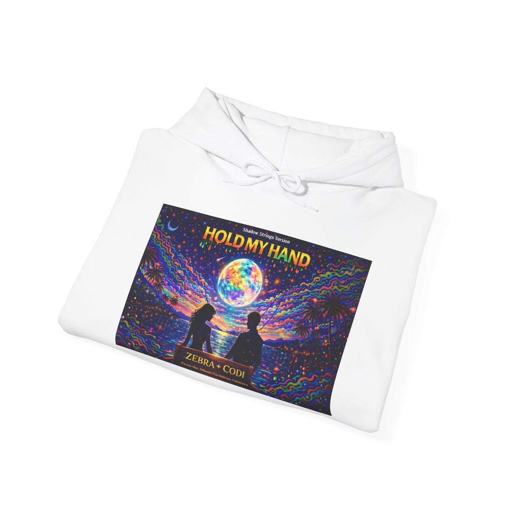 Hold My Hand Hoodie  Song Cover Art From The Caribbean Calavera Album — Cosmic Couple Graphic Pullover