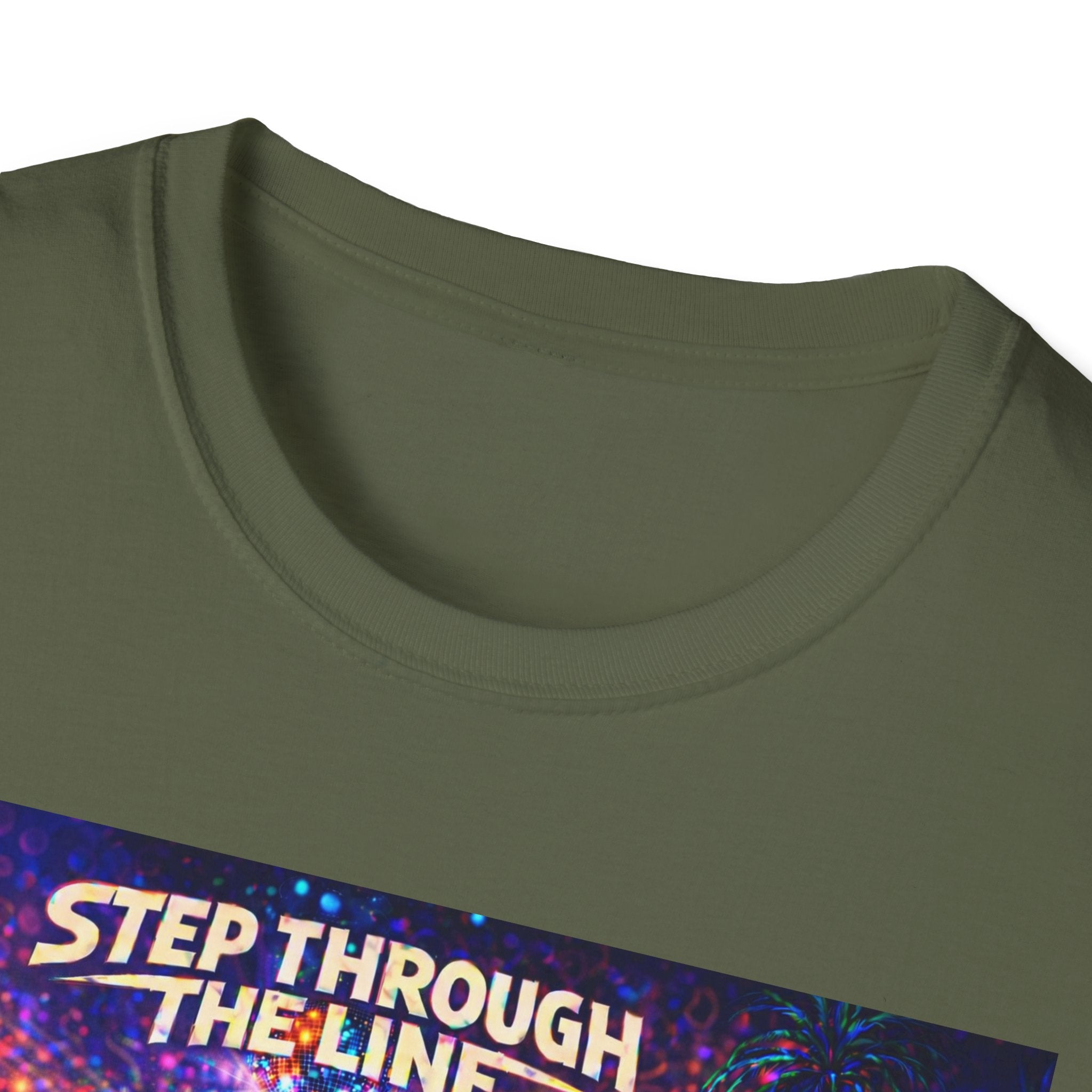 Step Through The Line T-Shirt Song Cover Art From The Caribbean Calavera Album  — Psychedelic Rainbow Silhouette Graphic Tee