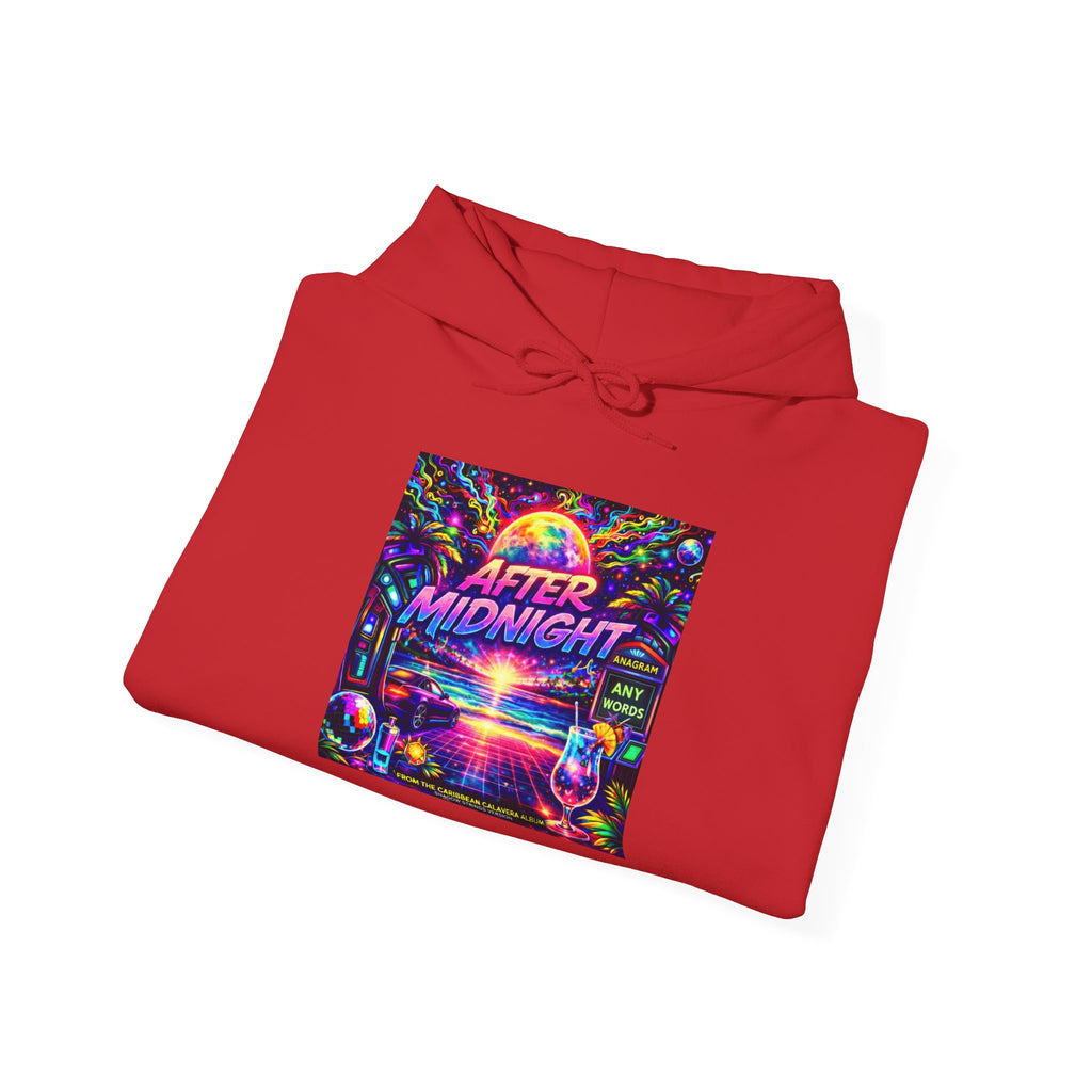 After Midnight Hoodie Song Cover Art From The Caribbean Calavera Album — Retro Neon Vaporwave Graphic Pullover