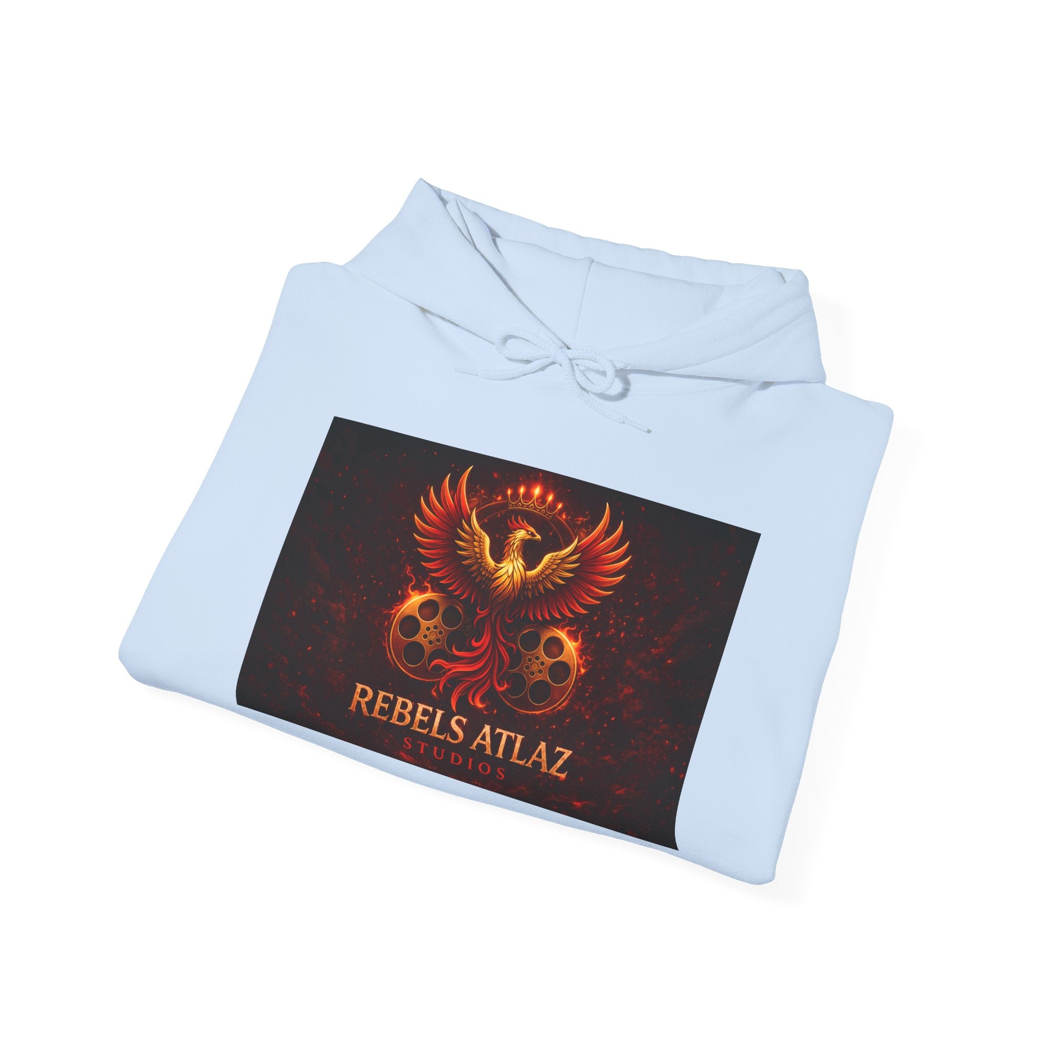 Rebelz Atlaz Film Studios Logo  Phoenix Skull Hoodie
