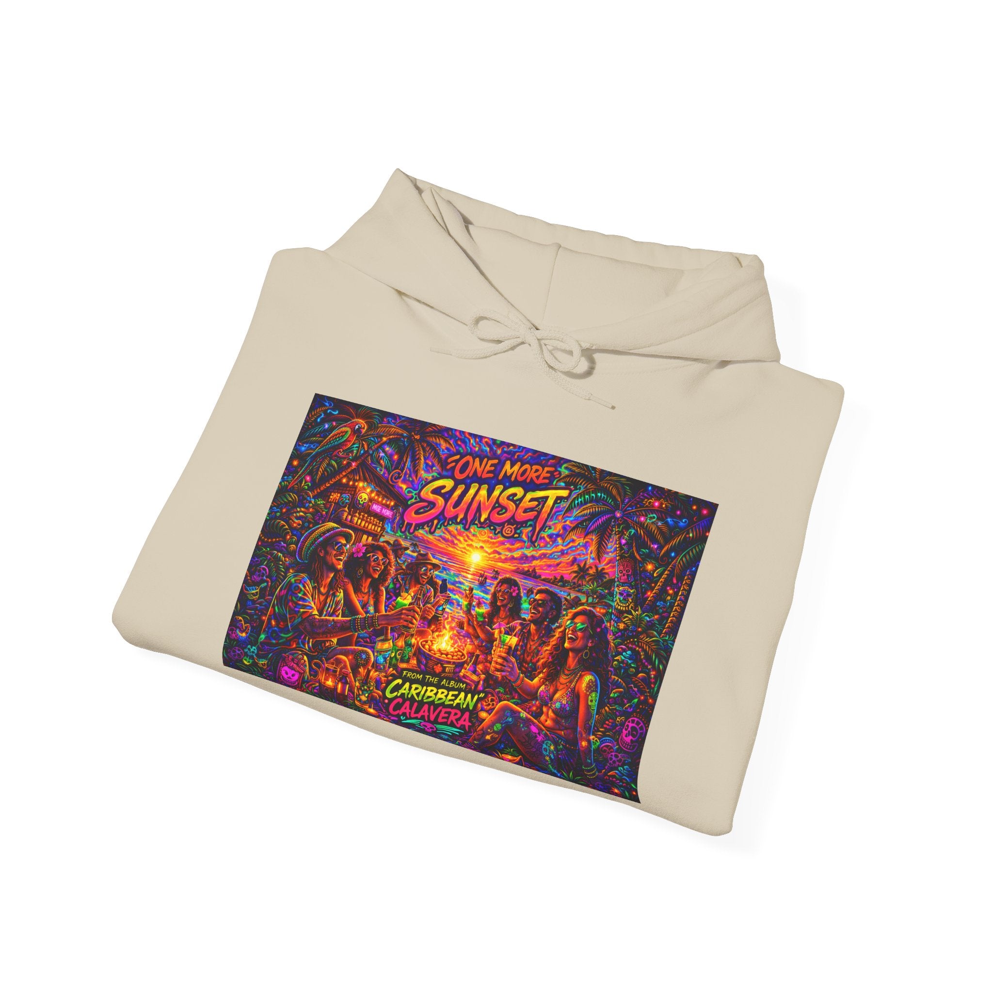 One More Sunset Carnival Hoodie Song Cover Art From The Caribbean Calavera Album — Tropical Festival Graphic Pullover