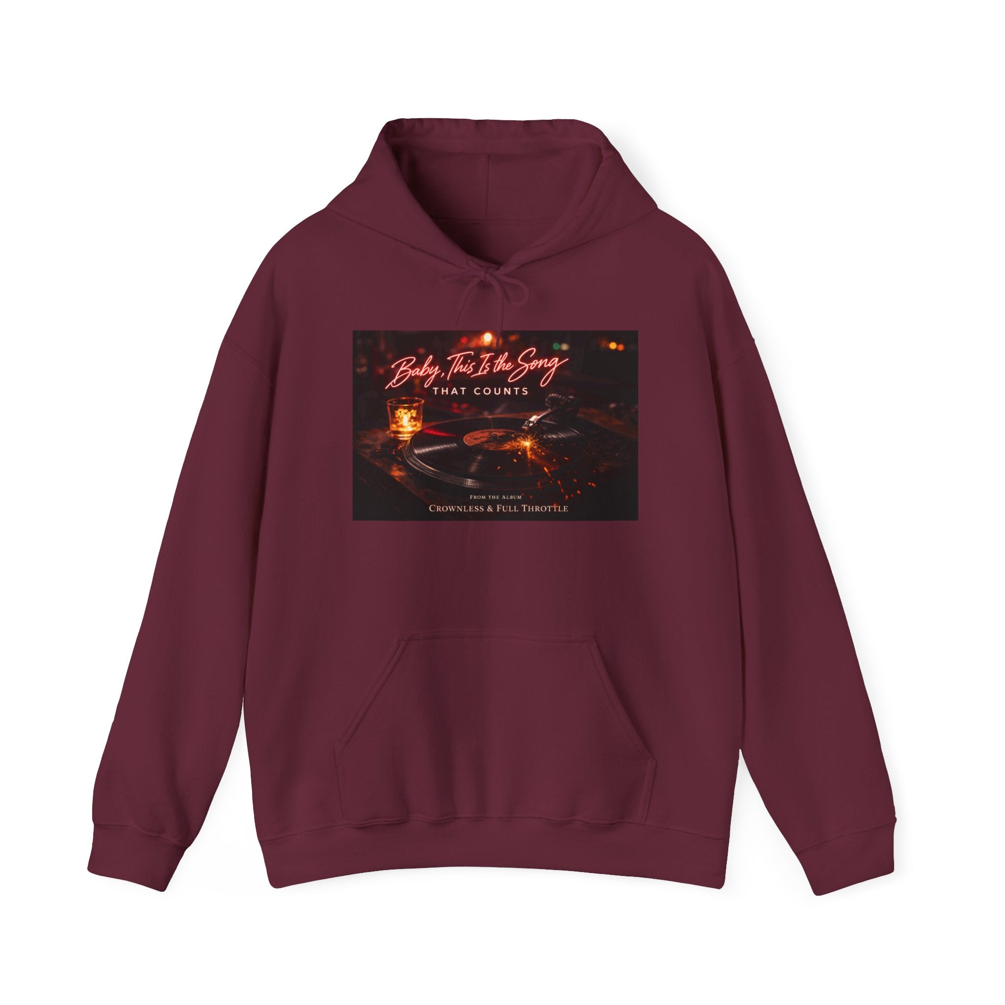 Baby, this is the song that counts  Graphic Sweatshirt Crownless and Full Throttle Album Cover Artwork Cozy Candlelight Hoodie –