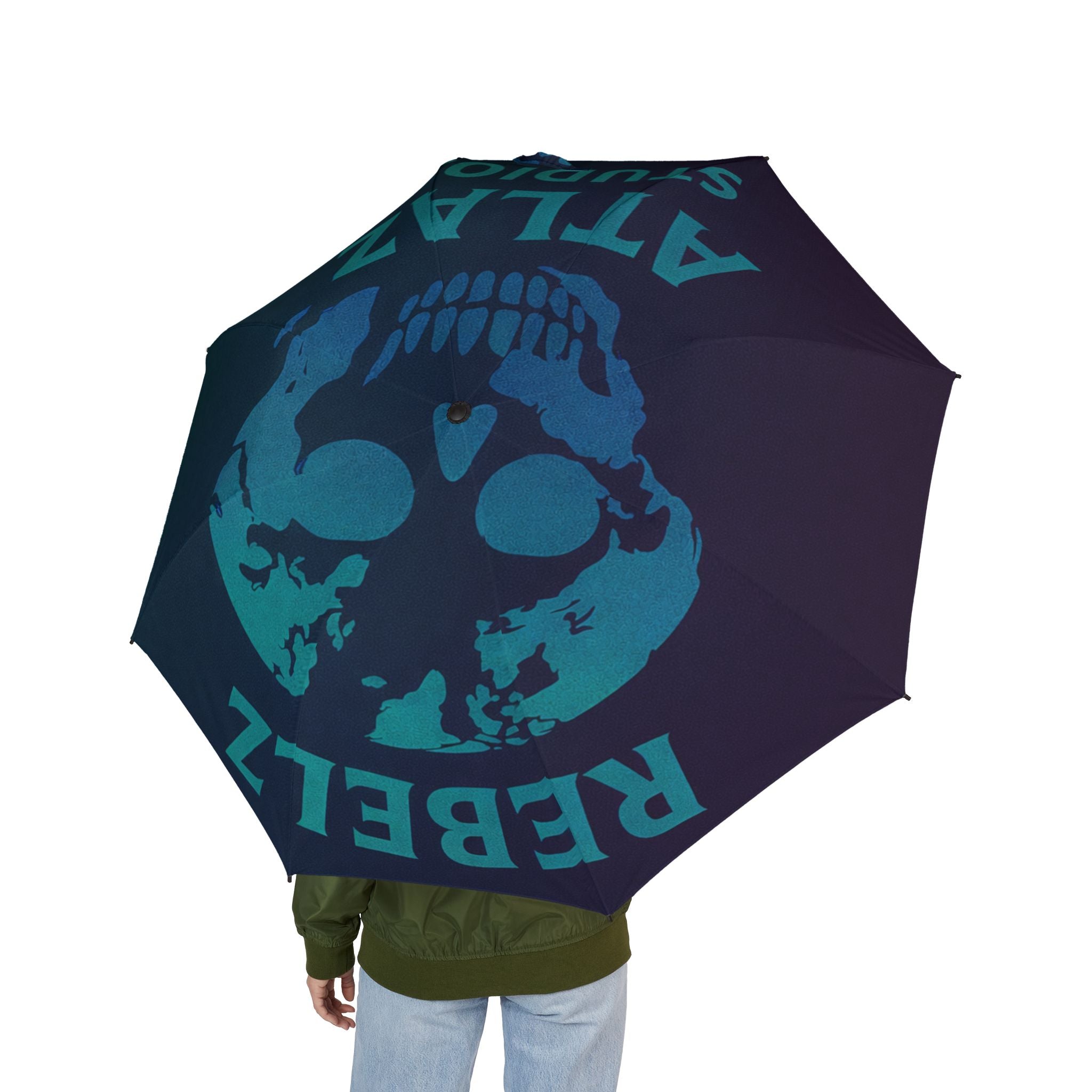 Skull Rebelz Atlaz Foldable Umbrella – Semi‑Automatic Compact Rain Umbrella
