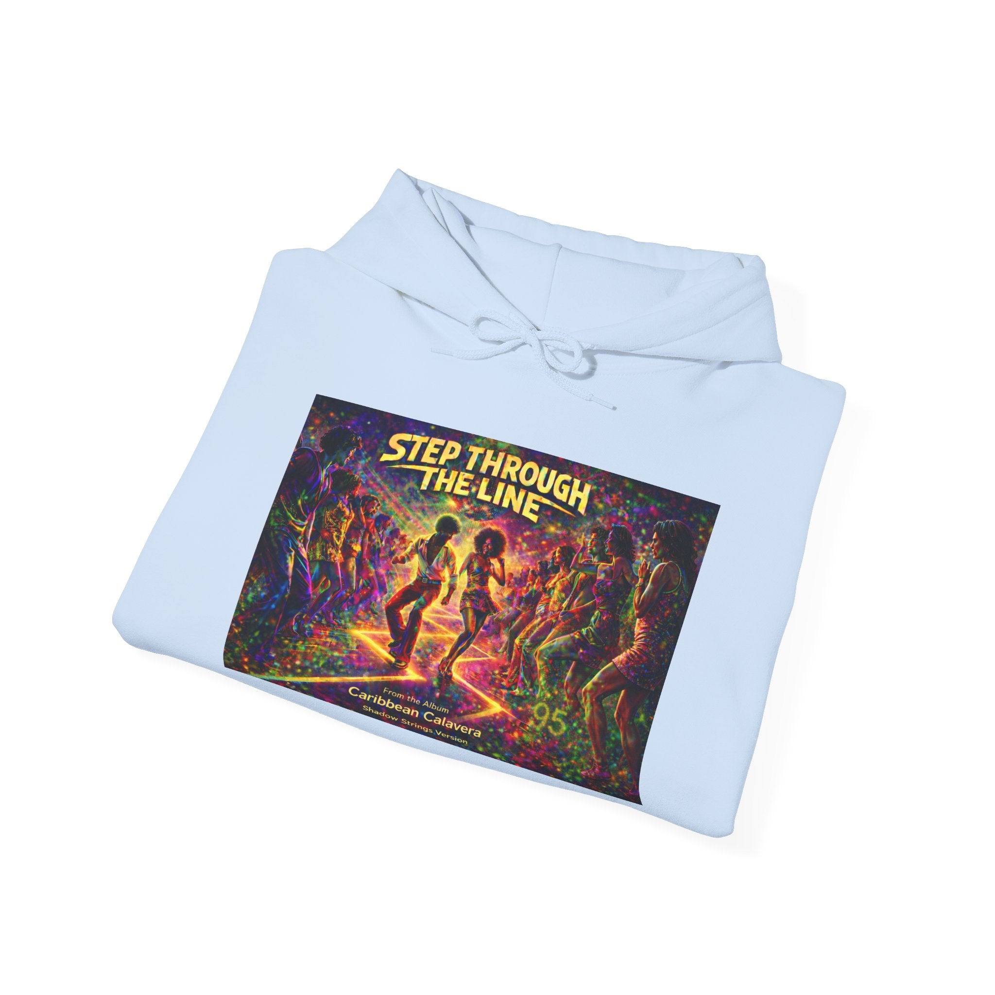 Step Through The Line Hoodie Song Cover Art From The Caribbean Calavera Album  — Retro Psychedelic Dance Graphic Pullover