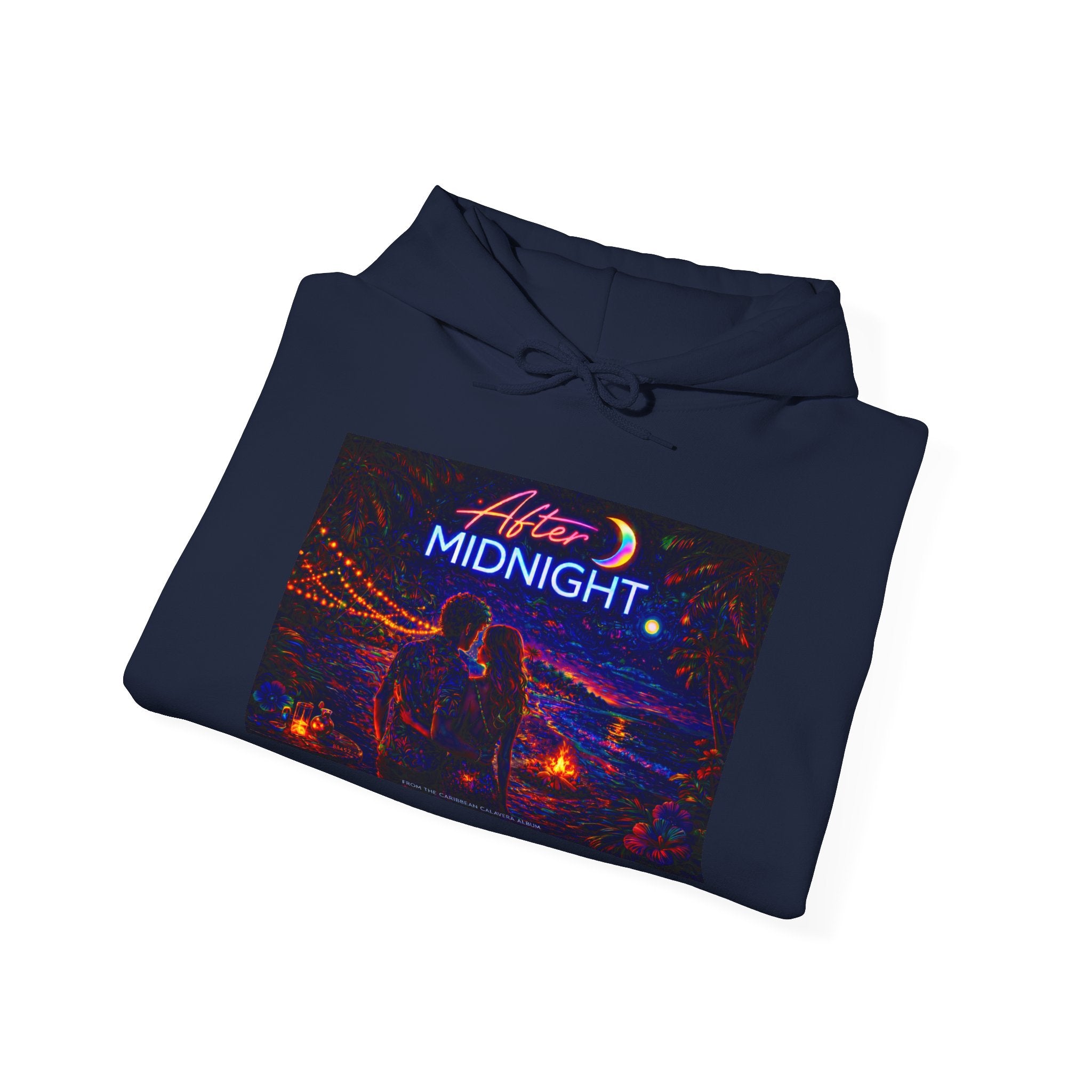 After Midnight Song Cover Art From The Caribbean Calavera Album Hoodie – Retro Neon 'After Midnight' Streetwear