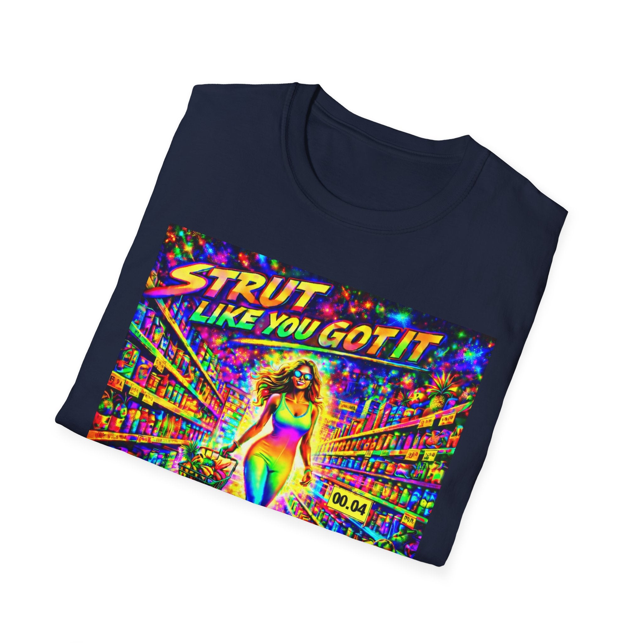 Strut Like You Got It   Song Cover Art From The Caribbean Calavera Album   Neon Retro Graphic Tee T-SHIRT