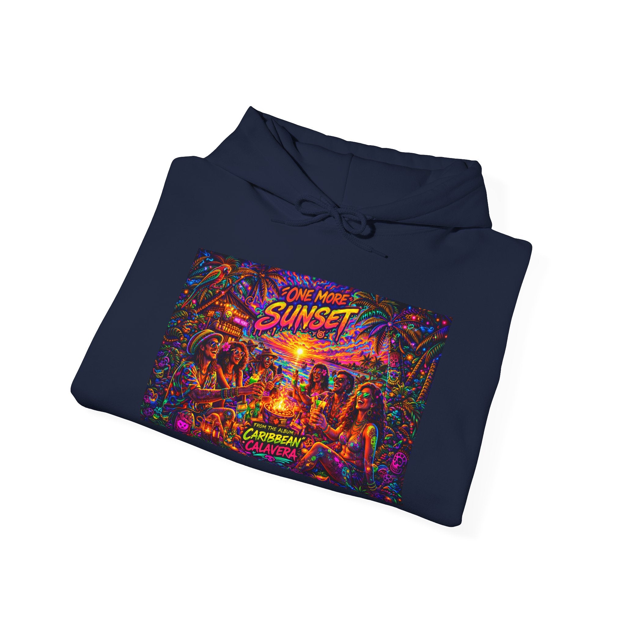 One More Sunset Carnival Hoodie Song Cover Art From The Caribbean Calavera Album — Tropical Festival Graphic Pullover