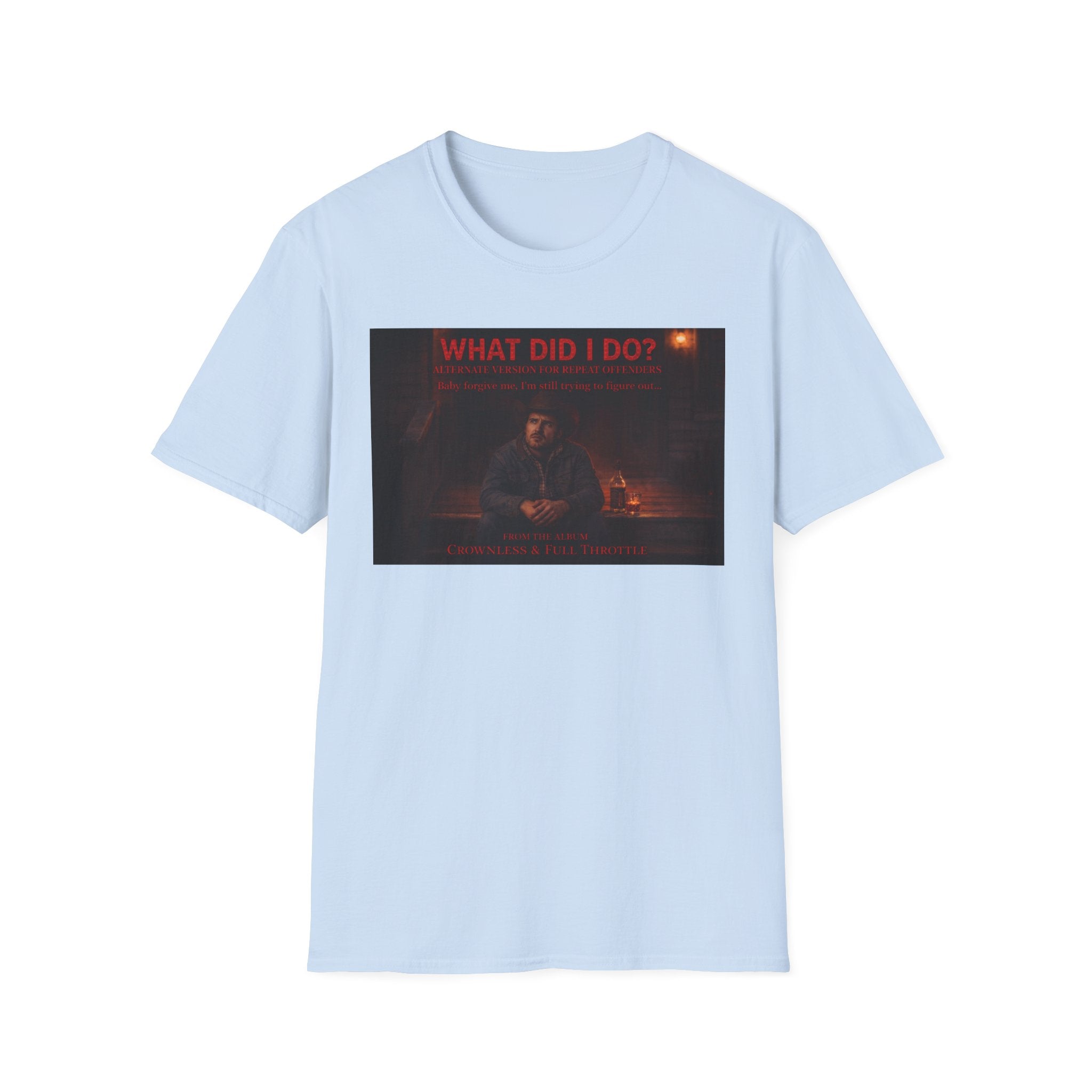 T-Shirt — "What Did I Do?" Dark Vintage Portrait Graphic Tee