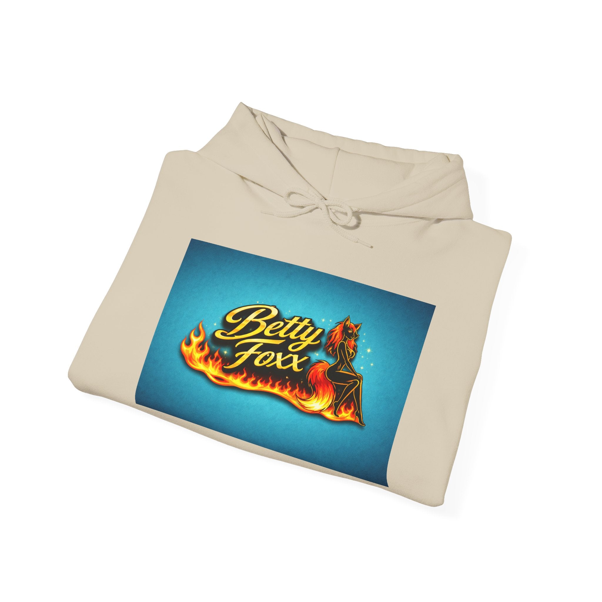 Betty Foxx Flame Logo Hoodie – Retro Neon Graphic Sweatshirt