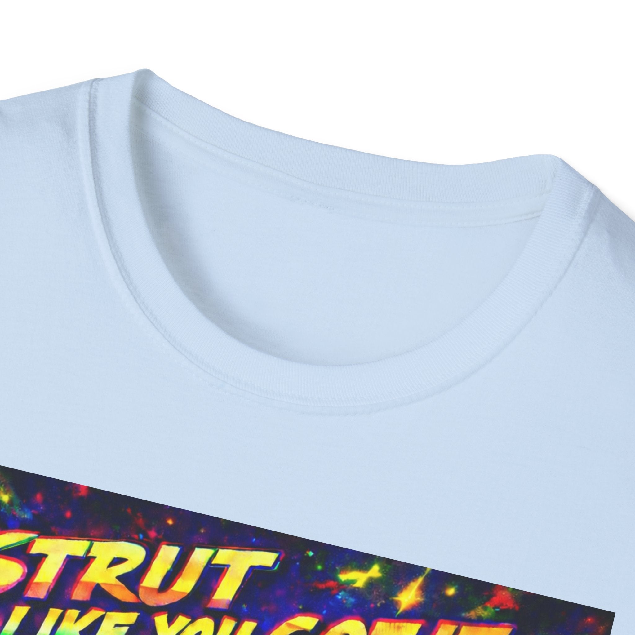 Strut Like You Got It Graphic T-Shirt  Song Cover Art From The Caribbean Calavera Album — Retro Neon Beach Vibe