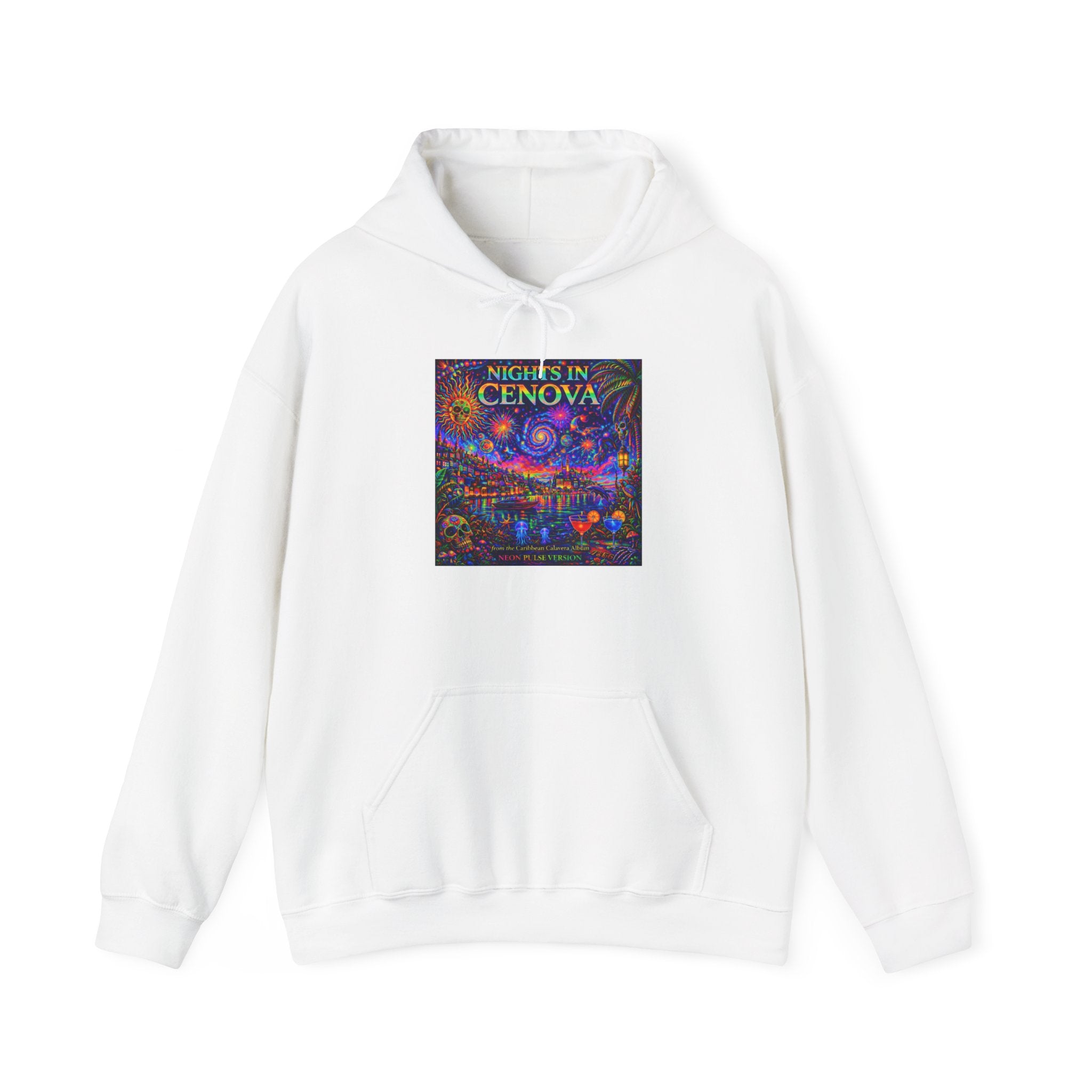 Nights in Cenova Hoodie –  Song Cover Art From The Caribbean Calavera Album   Colorful Venetian Canal Art Pullover