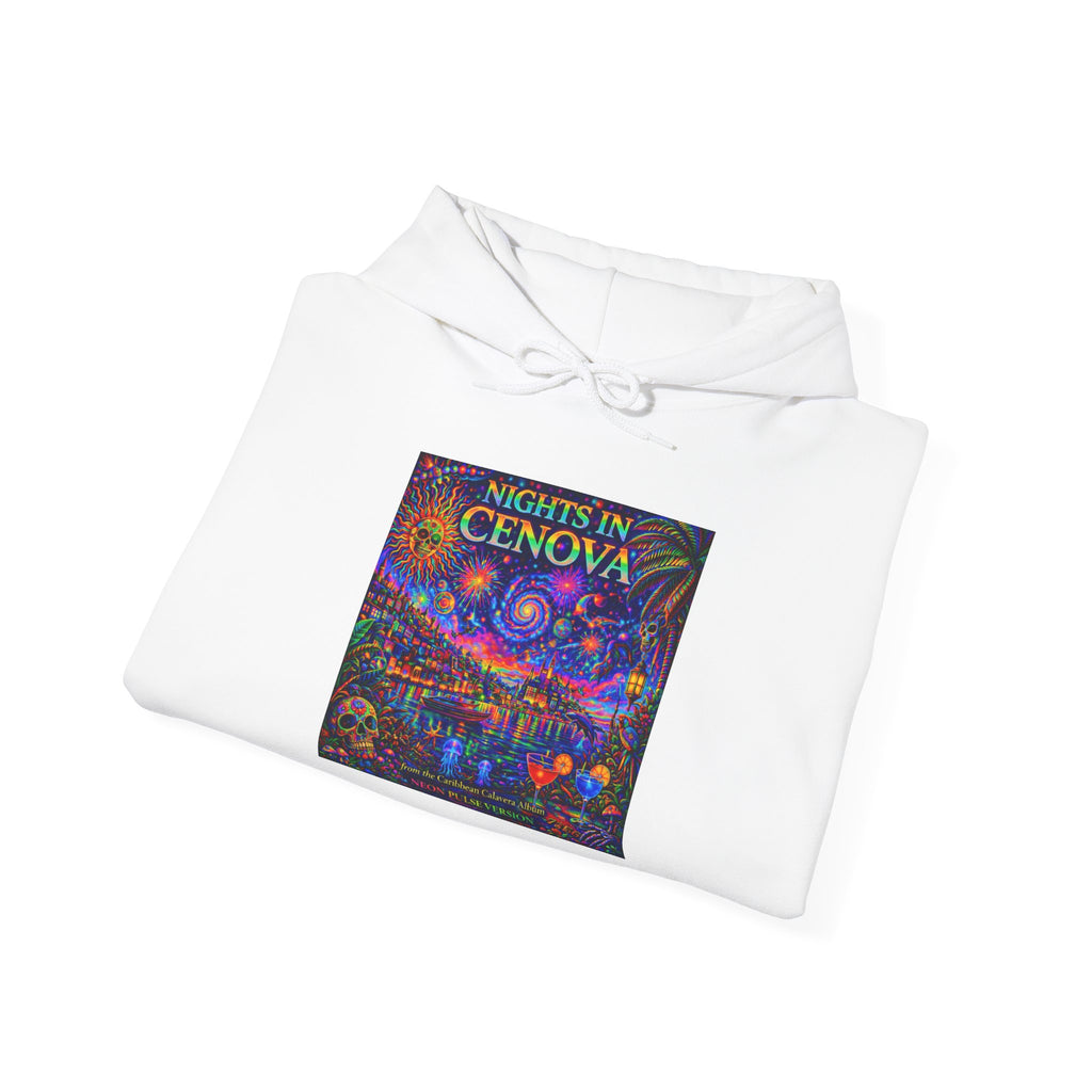 Nights in Cenova Hoodie –  Song Cover Art From The Caribbean Calavera Album   Colorful Venetian Canal Art Pullover